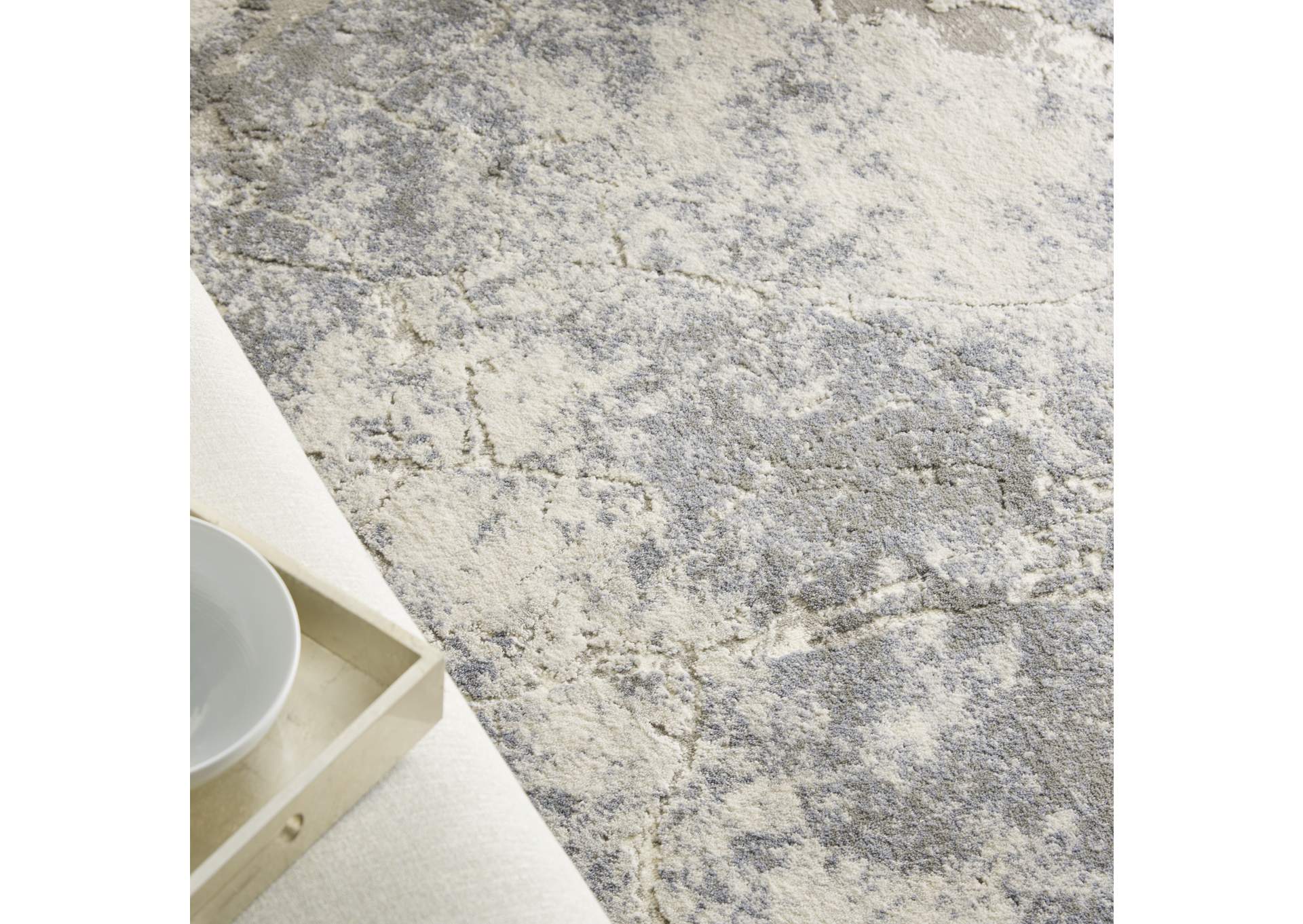 kathy ireland Home Sahara KI394 Grey and White 4'x6' Area Rug,Nourison