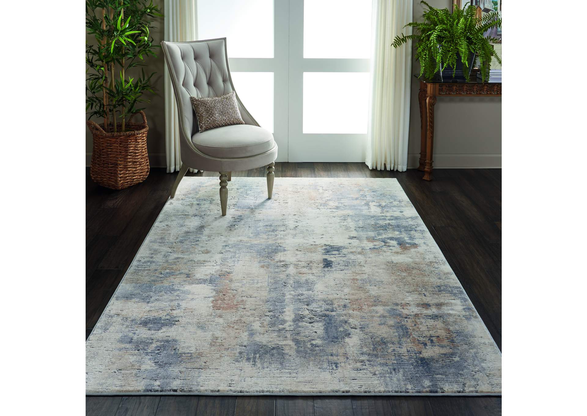 Nourison Rustic Textures RUS05 Beige and Grey 5'x7' Rustic Area Rug,Nourison