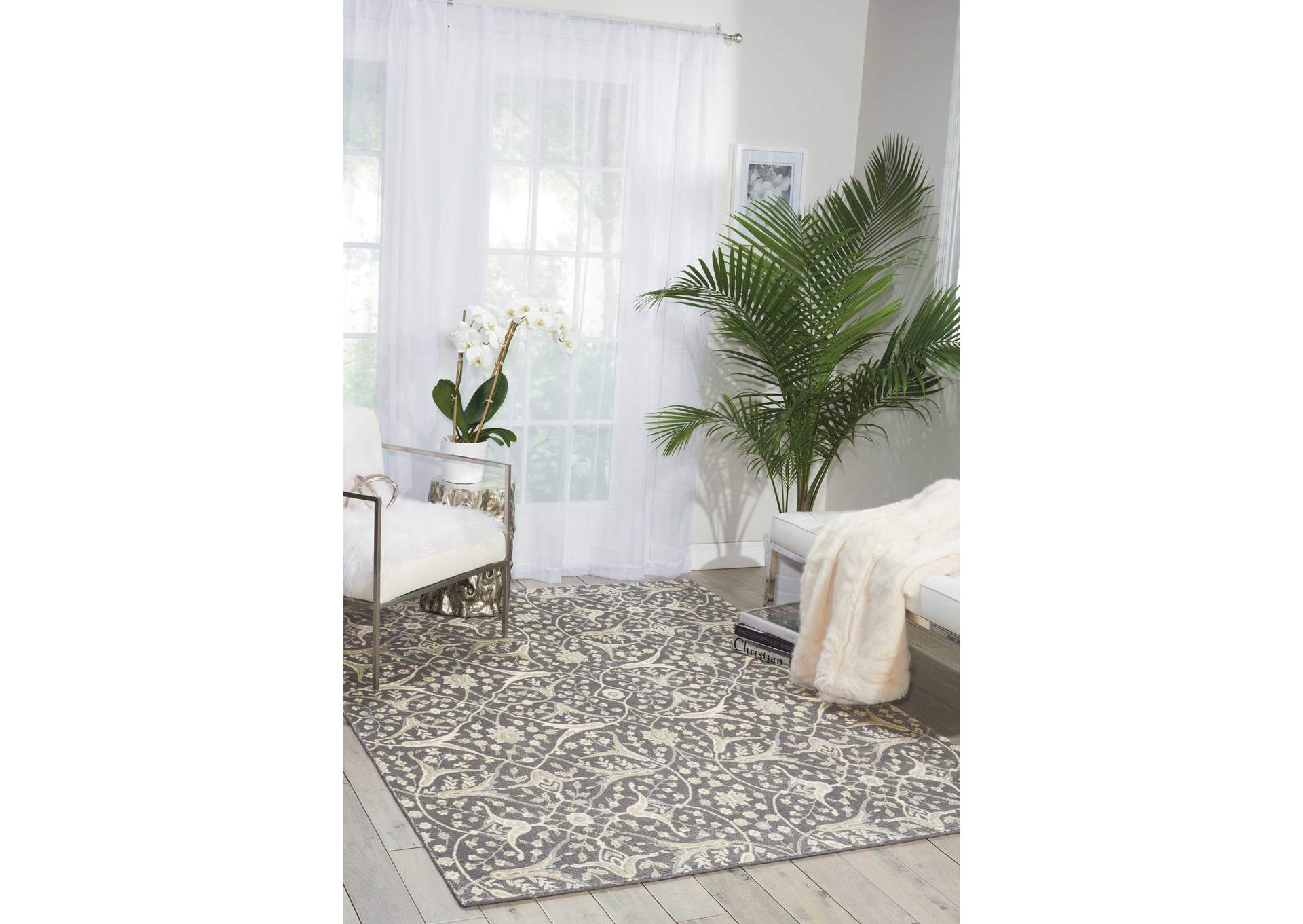 Nourison Luminance LUM08 Grey 4'x6' Area Rug,Nourison