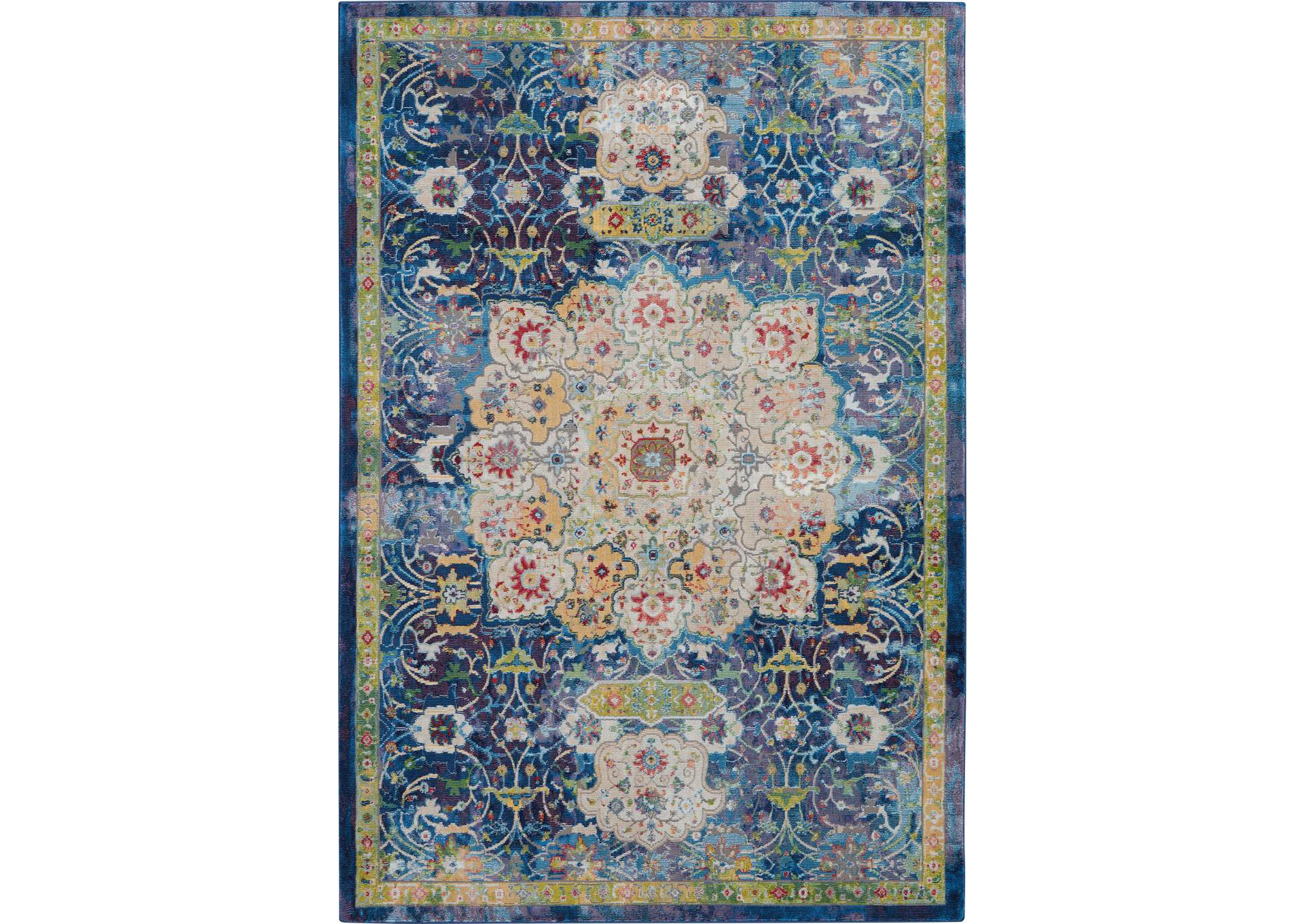 Nourison Ankara Global ANR03 Blue 4'x6' Oushak Area Rug,Nourison