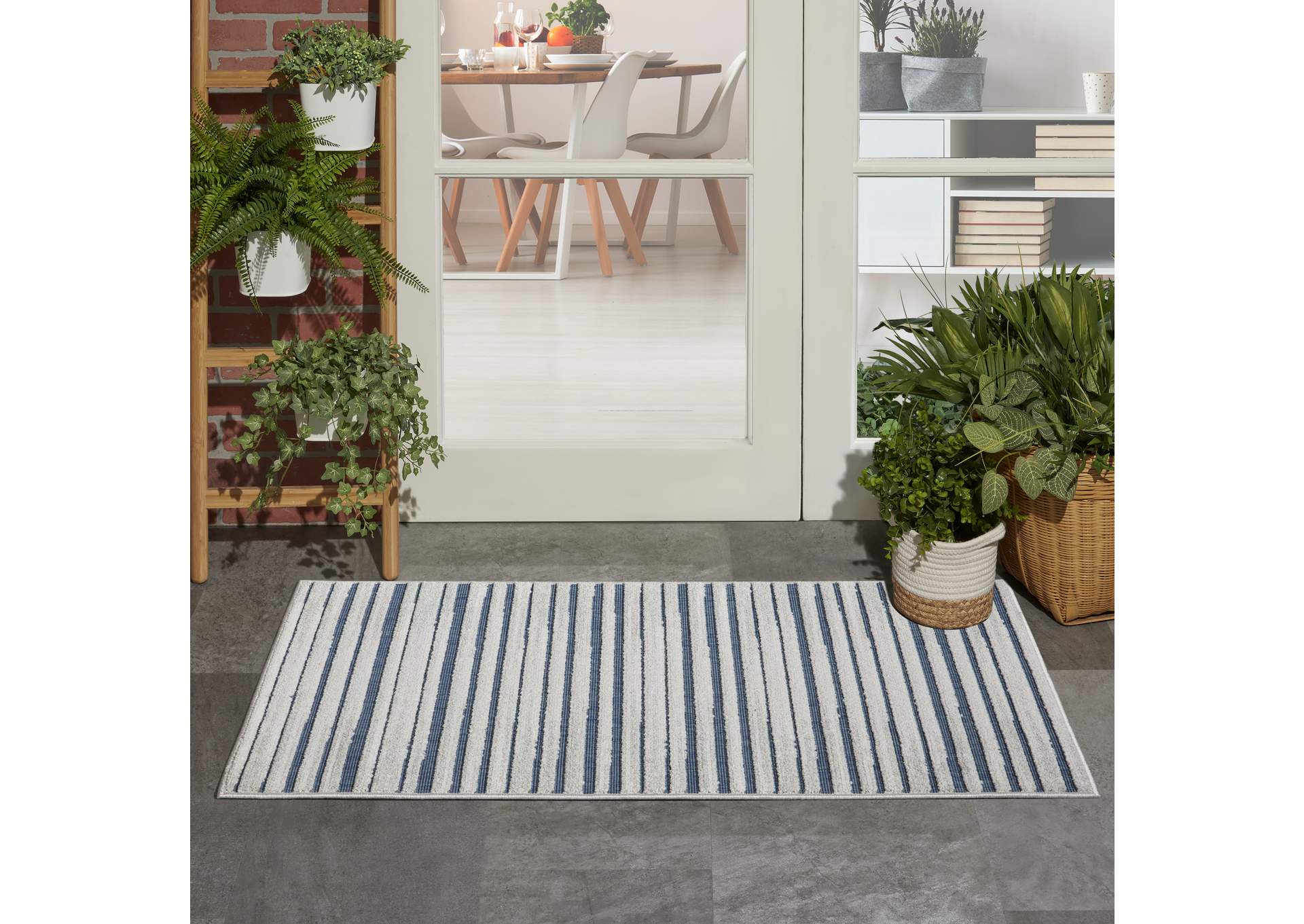 Nourison Key Largo 2'x4' Blue Area Rug,Nourison