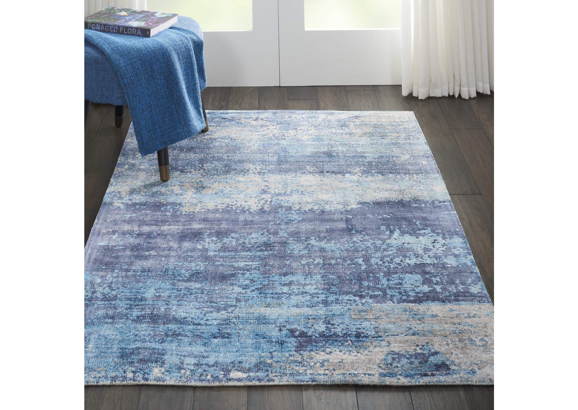 kathy ireland Home Safari Dreams KI374 Blue 4'x6' Area Rug,Nourison