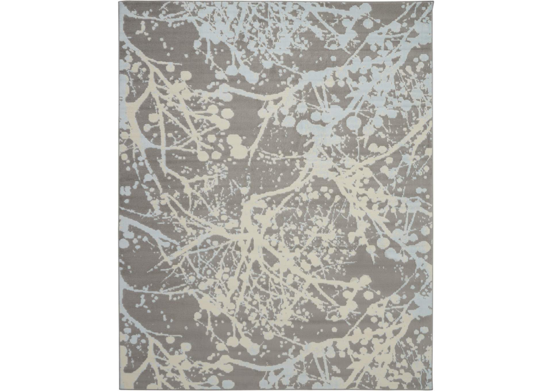Nourison Jubilant JUB12 Grey and Blue 8'x10' Large Low-pile Rug,Nourison