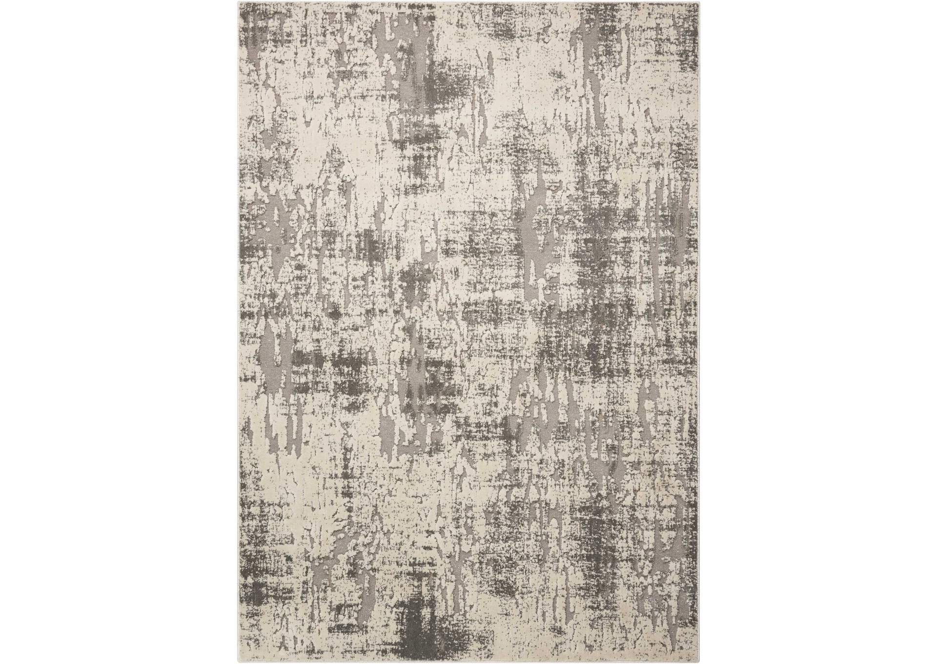 Michael Amini Gleam MA602 Grey and White 4'x6' Area Rug,Nourison