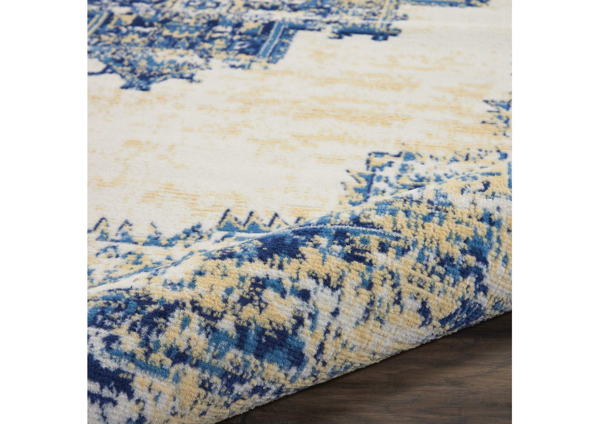 Nourison Grafix GRF14 White and Blue 6'x9' Area Rug,Nourison