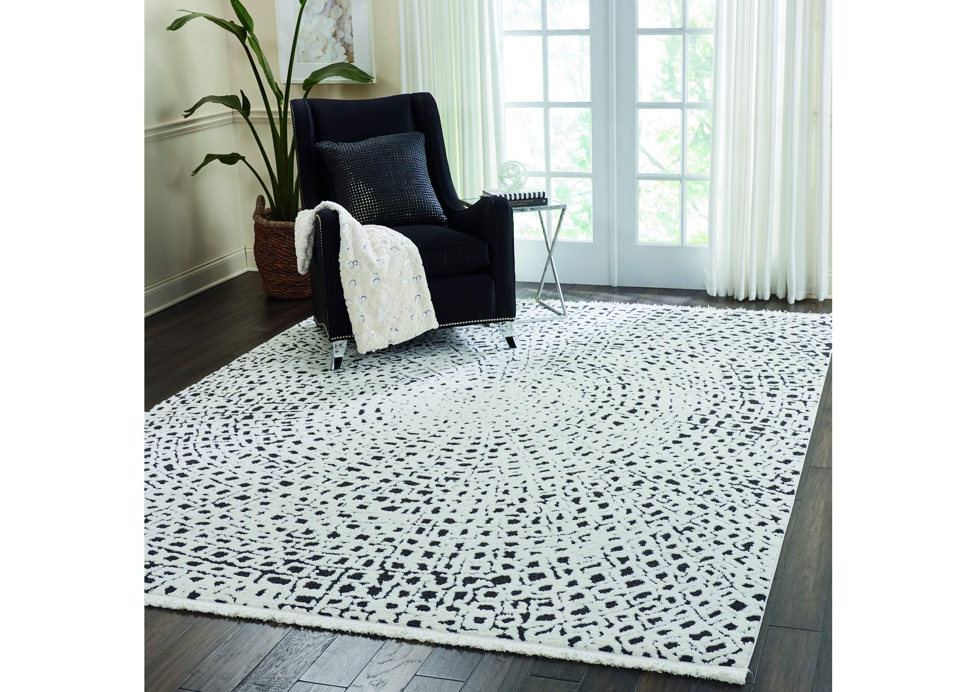 Nourison Kamala DS502 White 8'x11' Oversized Rug,Nourison