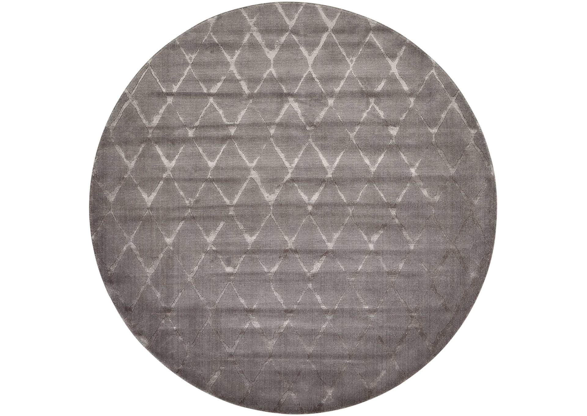 Nourison Twilight TWI15 Silver and Grey 8' Round Large Rug,Nourison