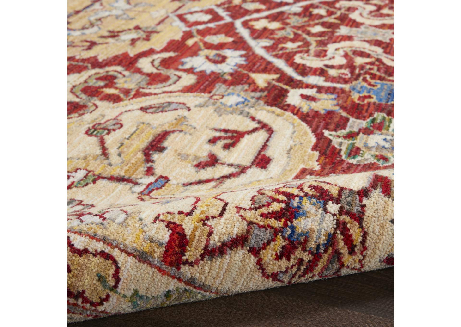 Nourison Majestic 6'x8' Red and Gold Persian Area Rug,Nourison