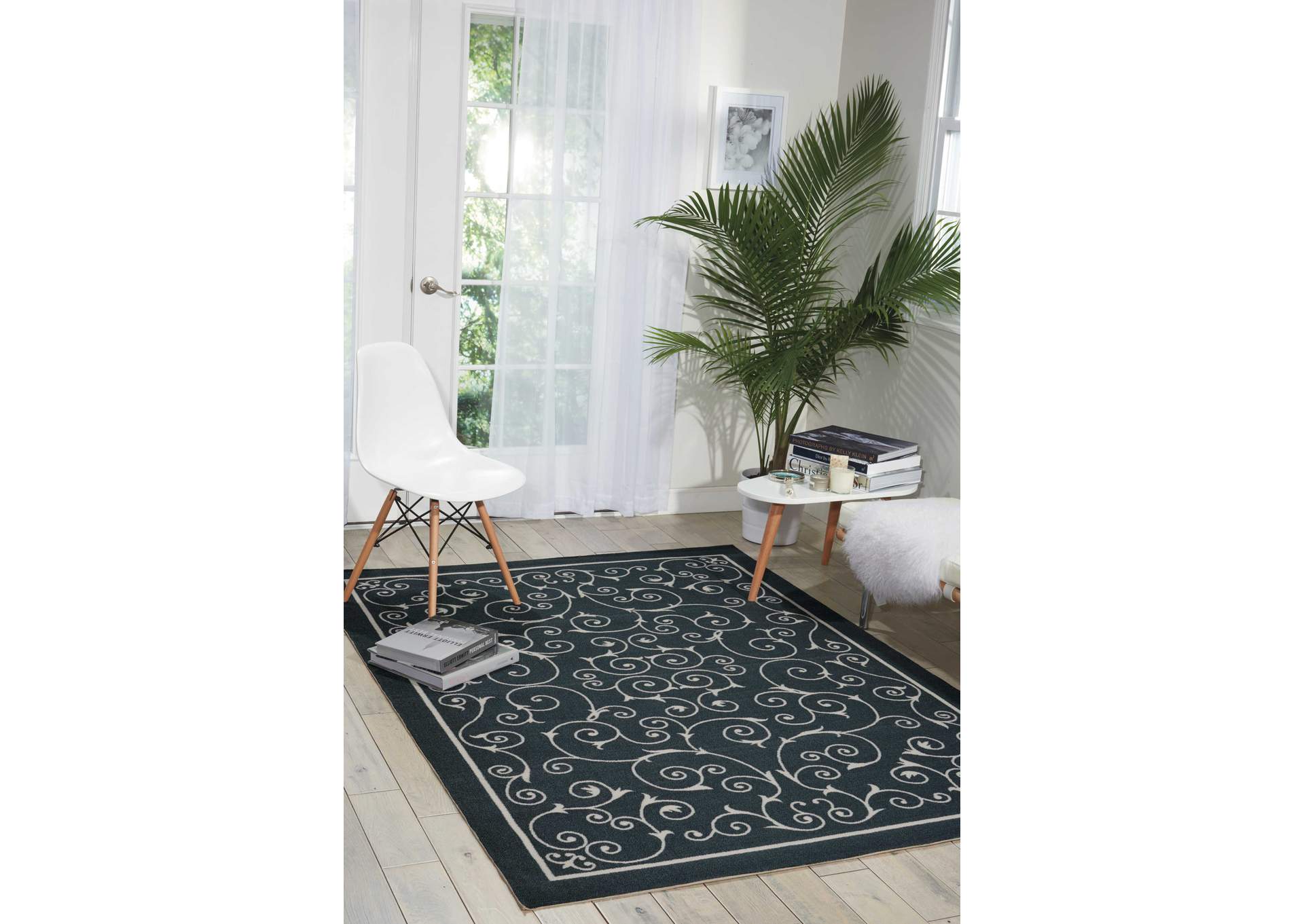 Nourison Home & Garden RS019 Black 8'x11' Rug,Nourison