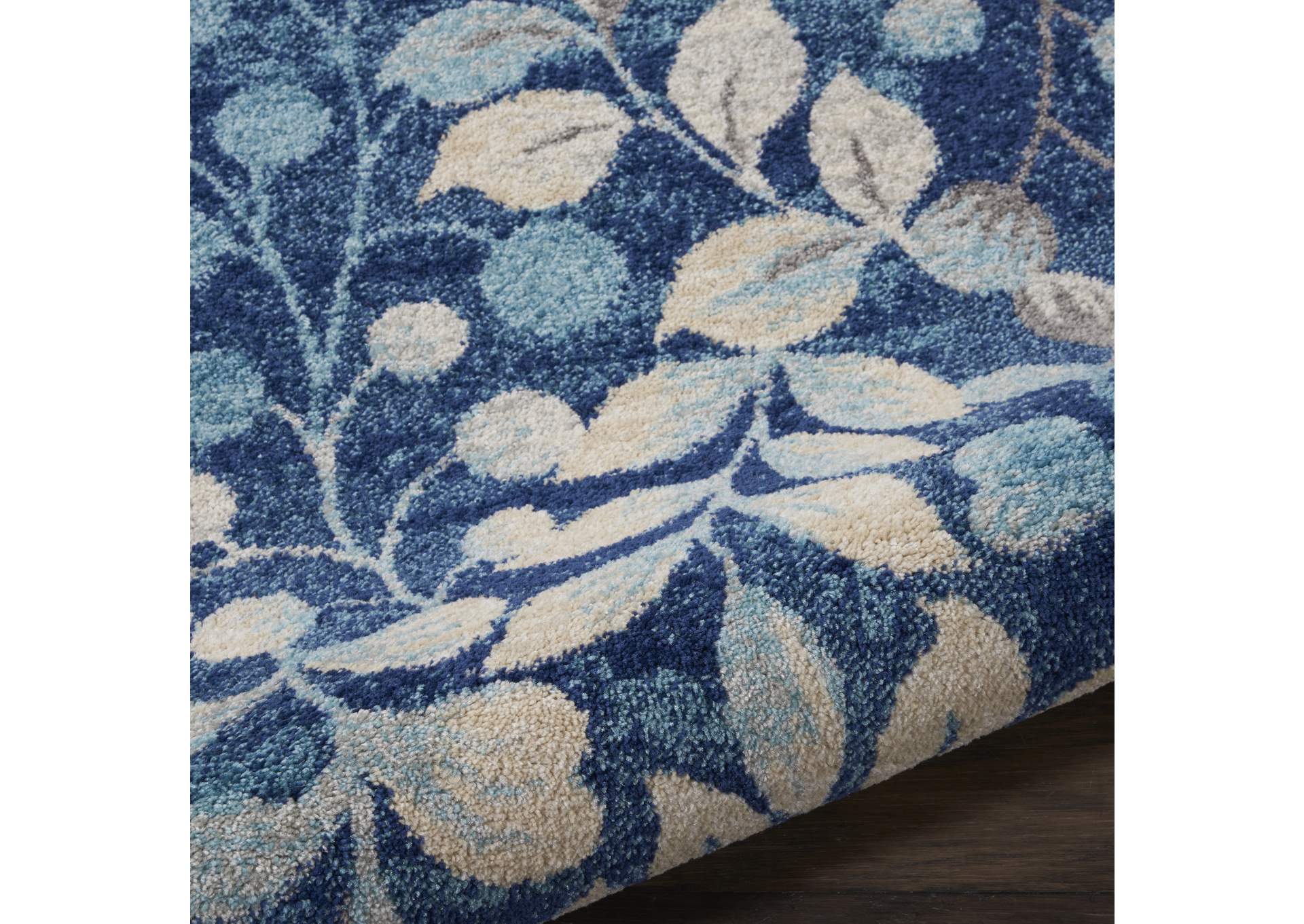 Nourison Tranquil 2'x4' Navy Blue Botanical Small Rug,Nourison