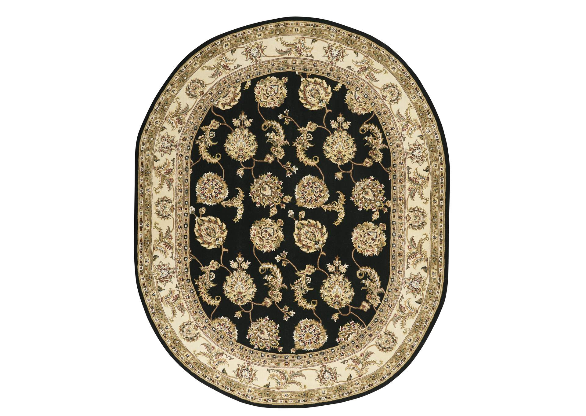 Nourison 2000 8' x 10' Oval Black Area Rug,Nourison