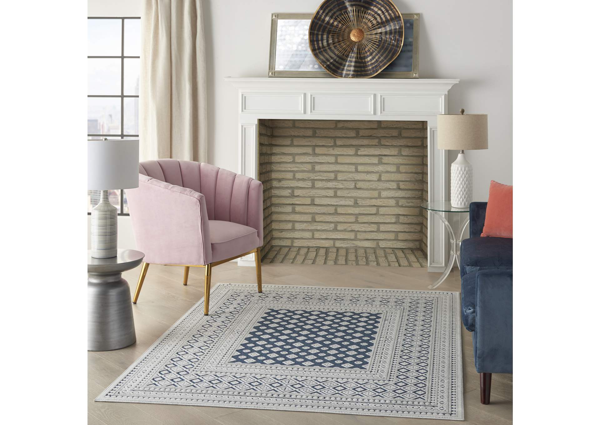 Nourison Key Largo 5'x7' Blue Area Rug,Nourison