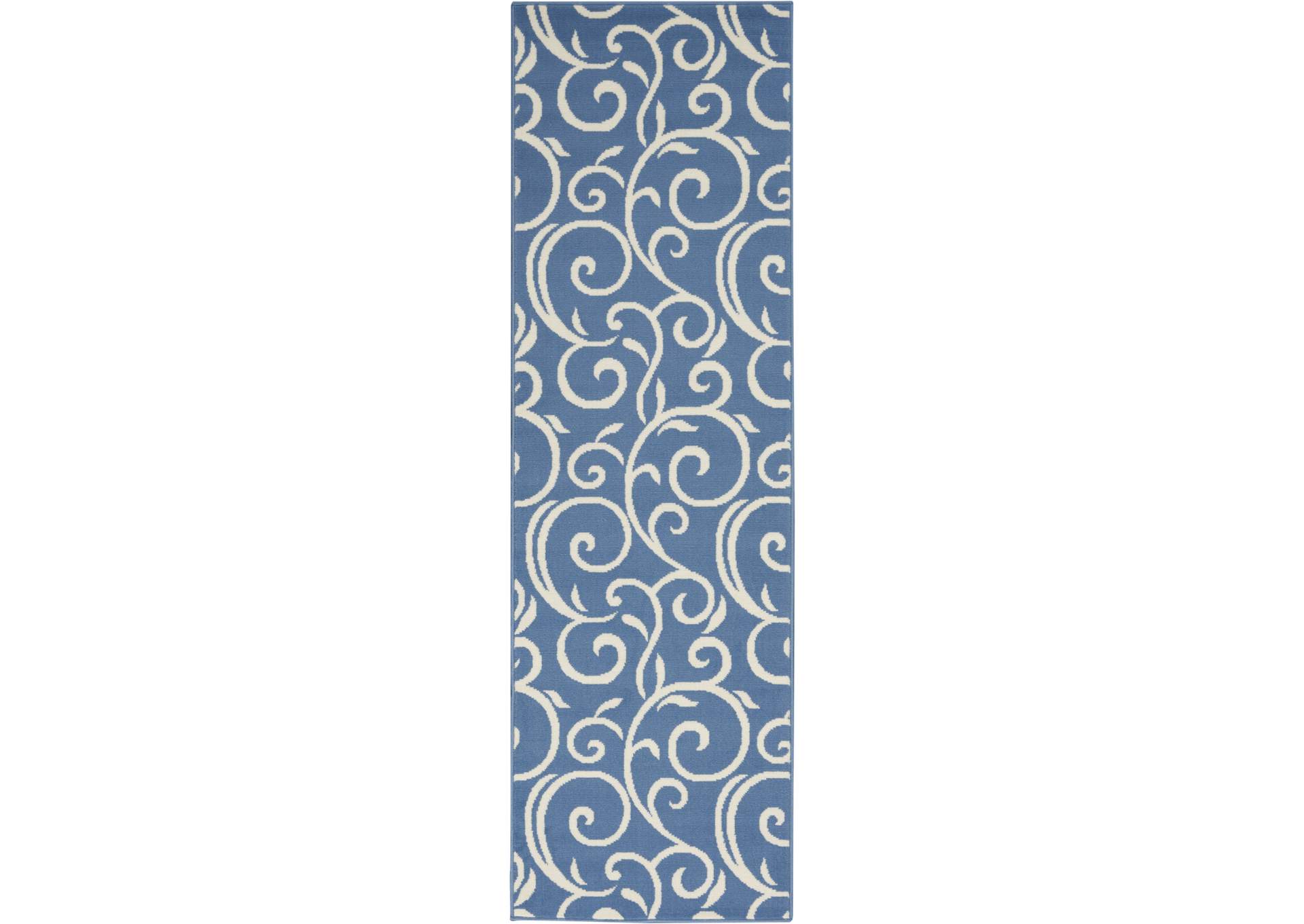Nourison Grafix GRF19 Blue 8' Runner Hallway Rug,Nourison