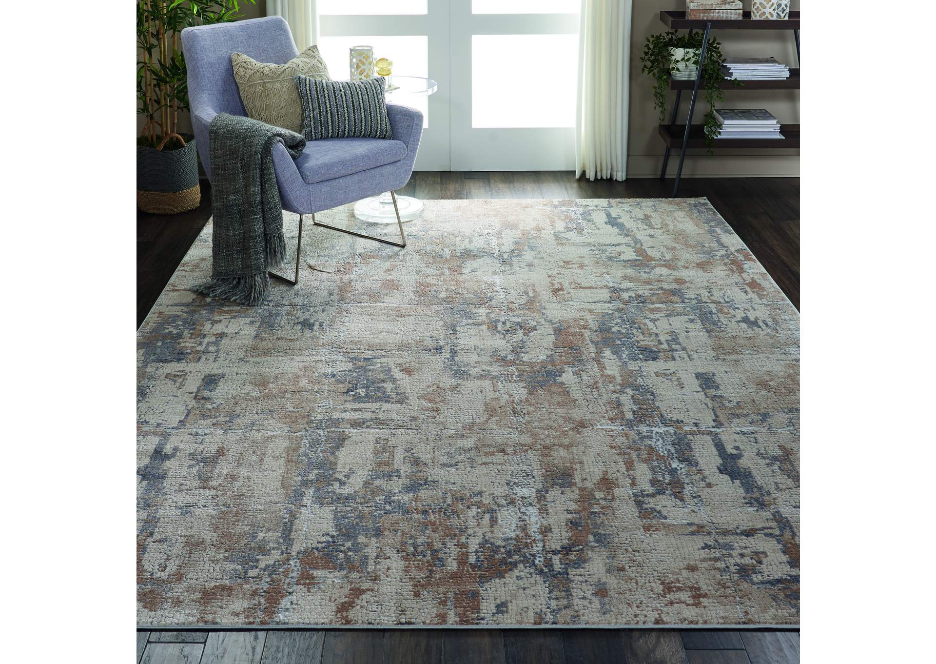 Nourison Rustic Textures RUS06 Beige and Grey 8'x11' Oversized Rug,Nourison