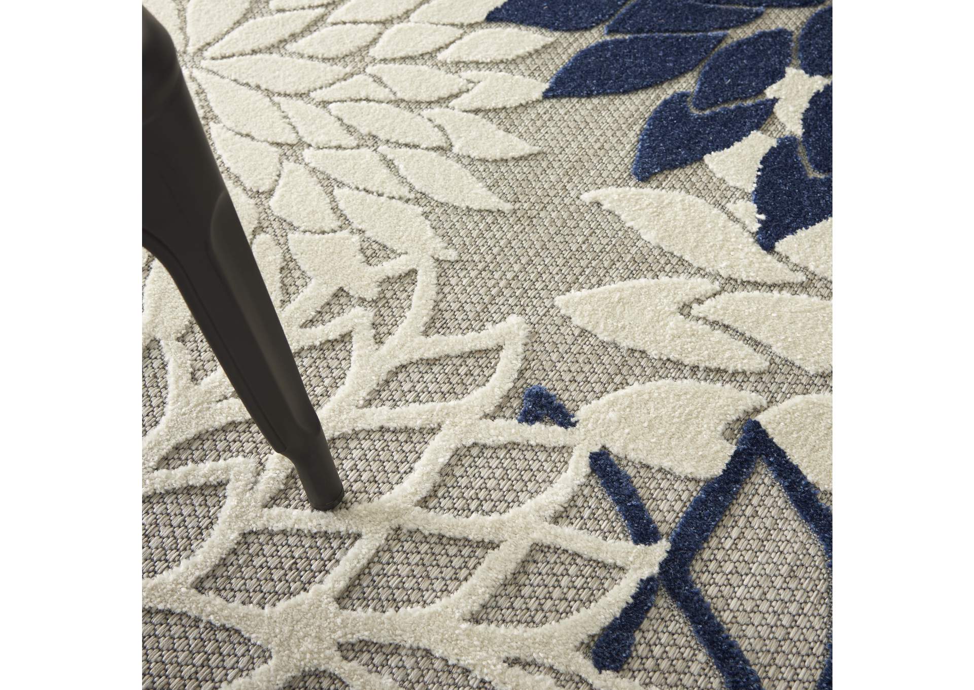 Nourison Aloha 6'x9' Ivory Navy Area Rug,Nourison