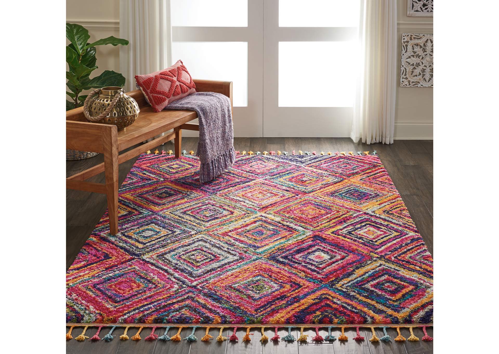 Nourison Nomad NMD01 Red 5'x8' Tribal Area Rug,Nourison