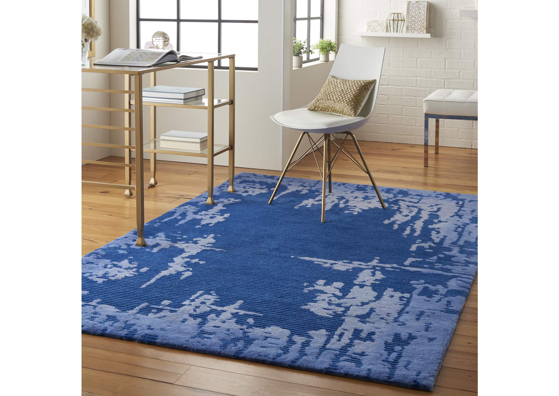 Nourison Symmetry SMM02 Navy Blue 4'x6' Area Rug,Nourison