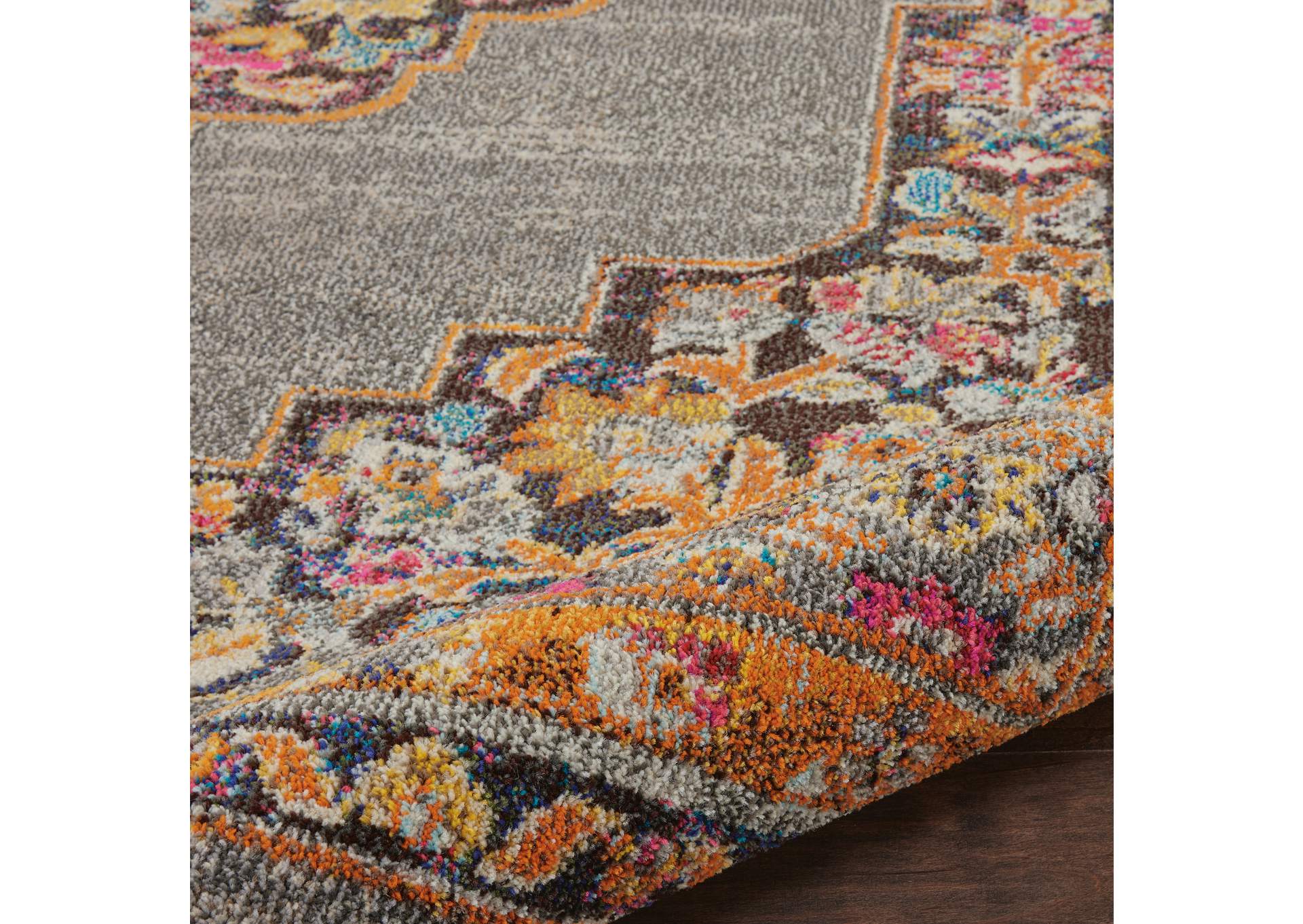 Nourison Passionate PST01 Grey Multicolor 7'x10' Large Rug,Nourison