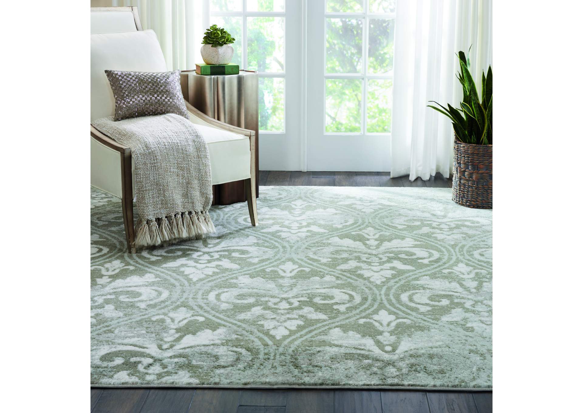 Nourison Euphoria EUP06 Grey 8' Square Large Rug,Nourison