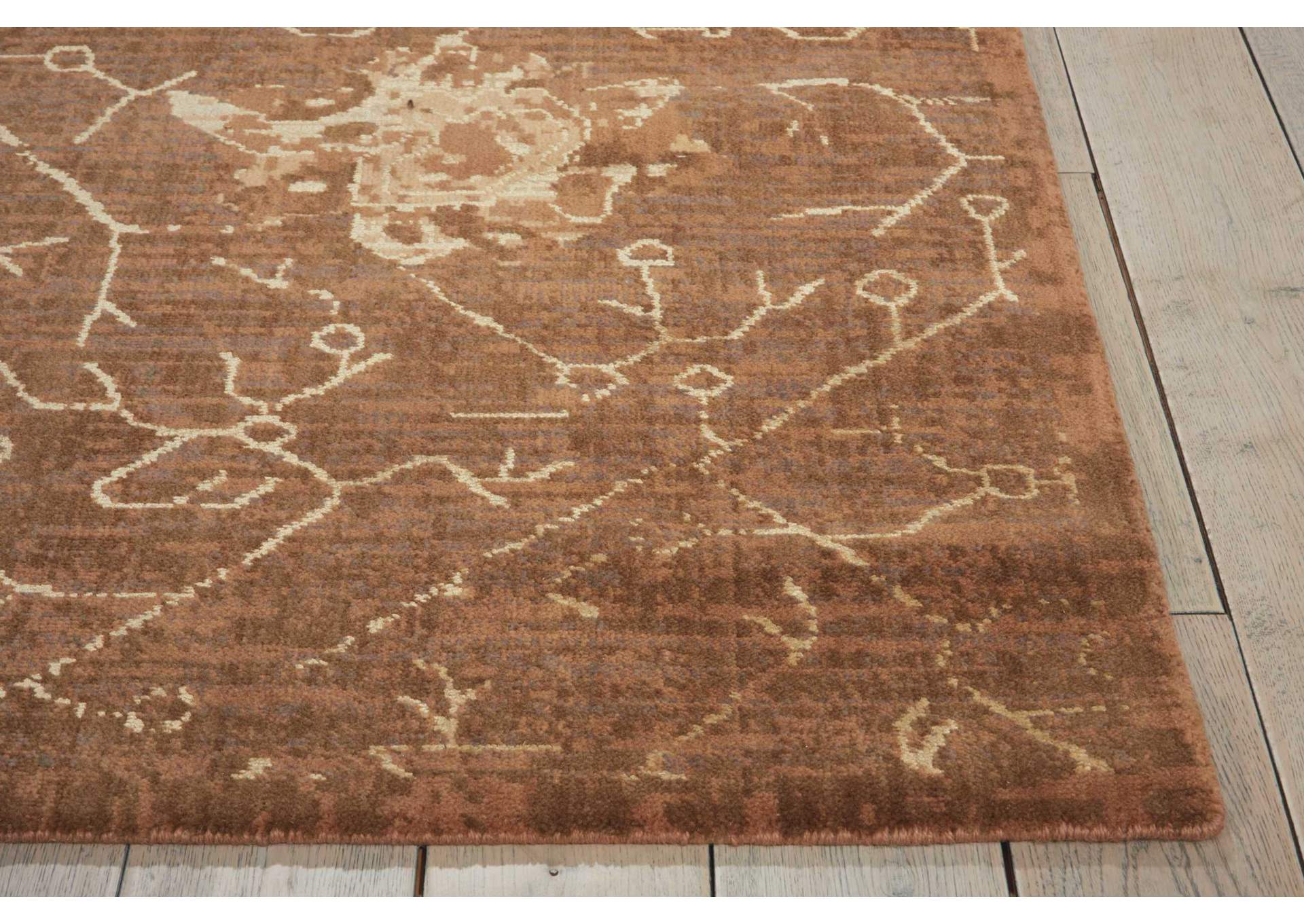 Nourison Silken Allure SLK08 Brown 10' Runner Hallway Rug,Nourison