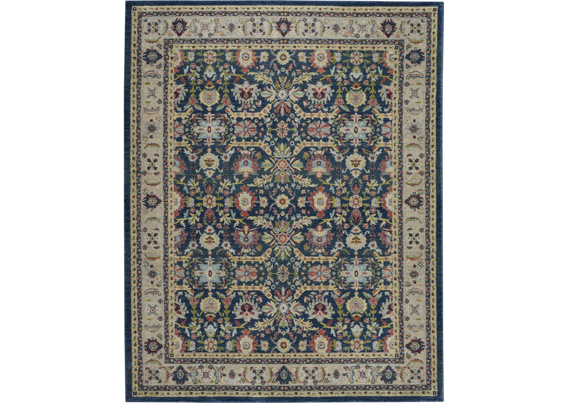Nourison Ankara Global ANR13 Navy Blue Multicolor 8'x10' Large Textured Rug,Nourison