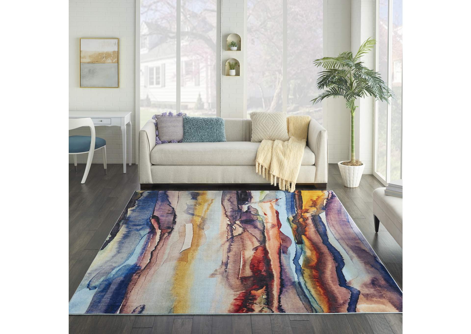 Nourison Le Reve LER01 Multicolor 9'x12' Oversized Rug,Nourison
