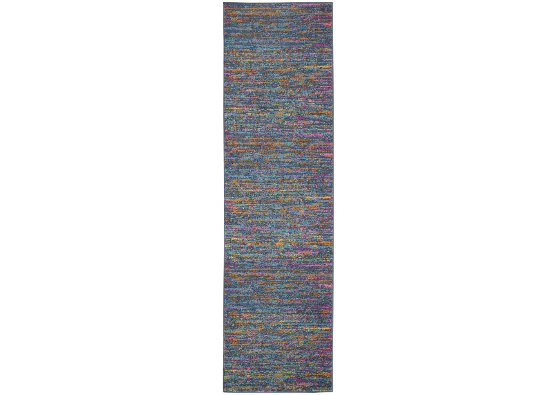Nourison Passion 6' Runner Blue Multicolor Area Rug,Nourison
