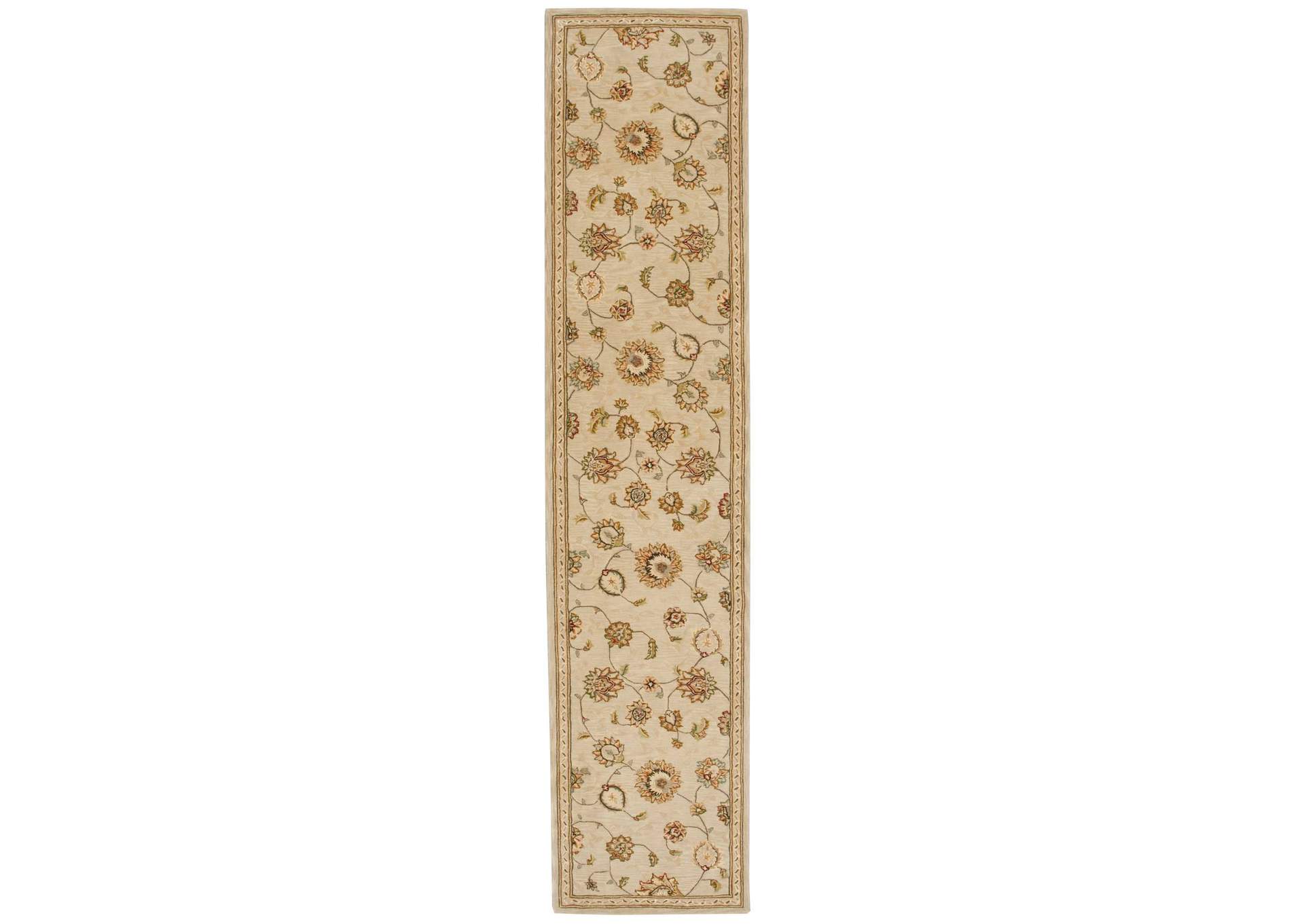 Nourison 2000 2360 Beige 12' Runner Area Rug,Nourison