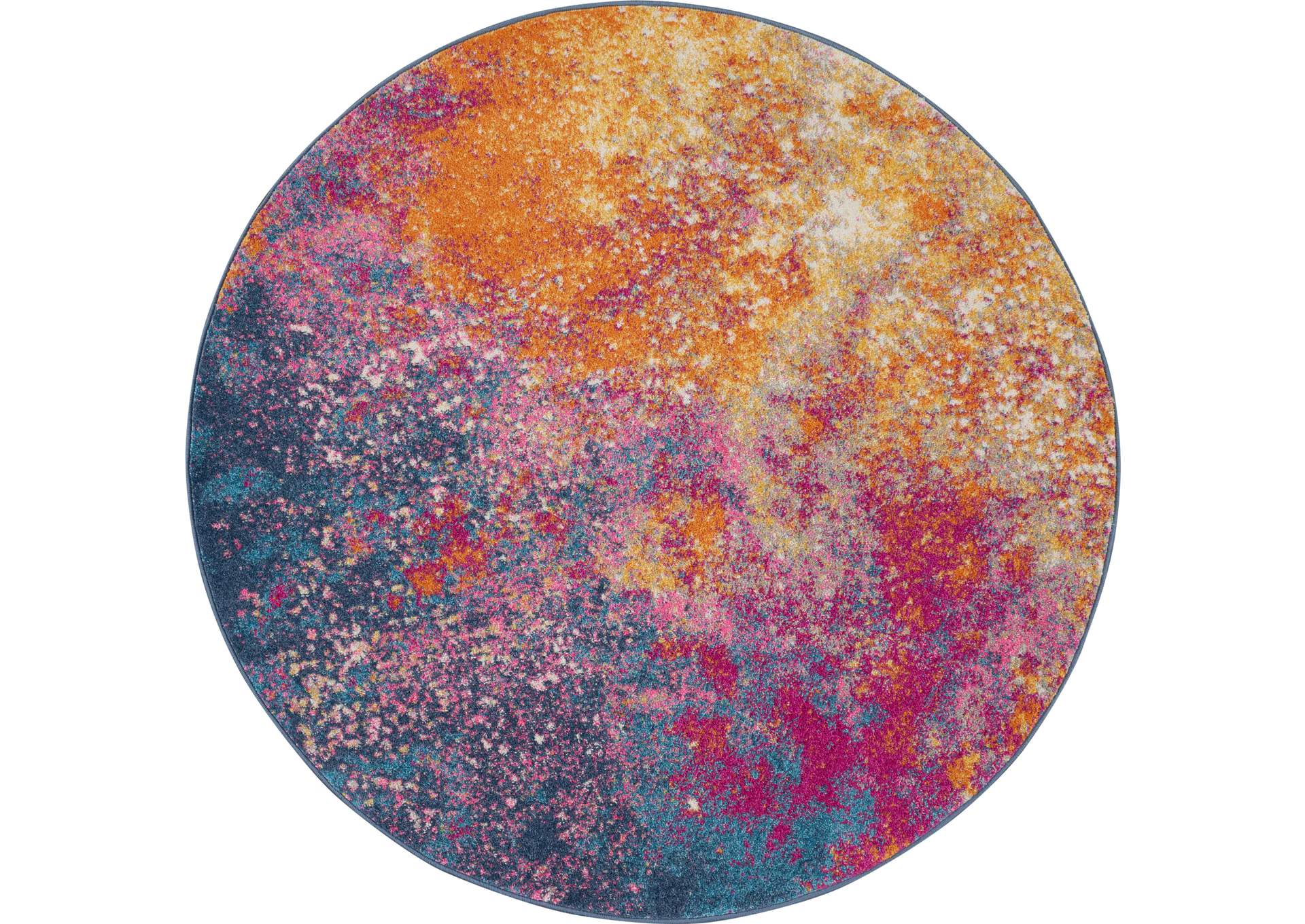 Nourison Passion PSN10 Multicolor 5' Round Colorful Area Rug,Nourison