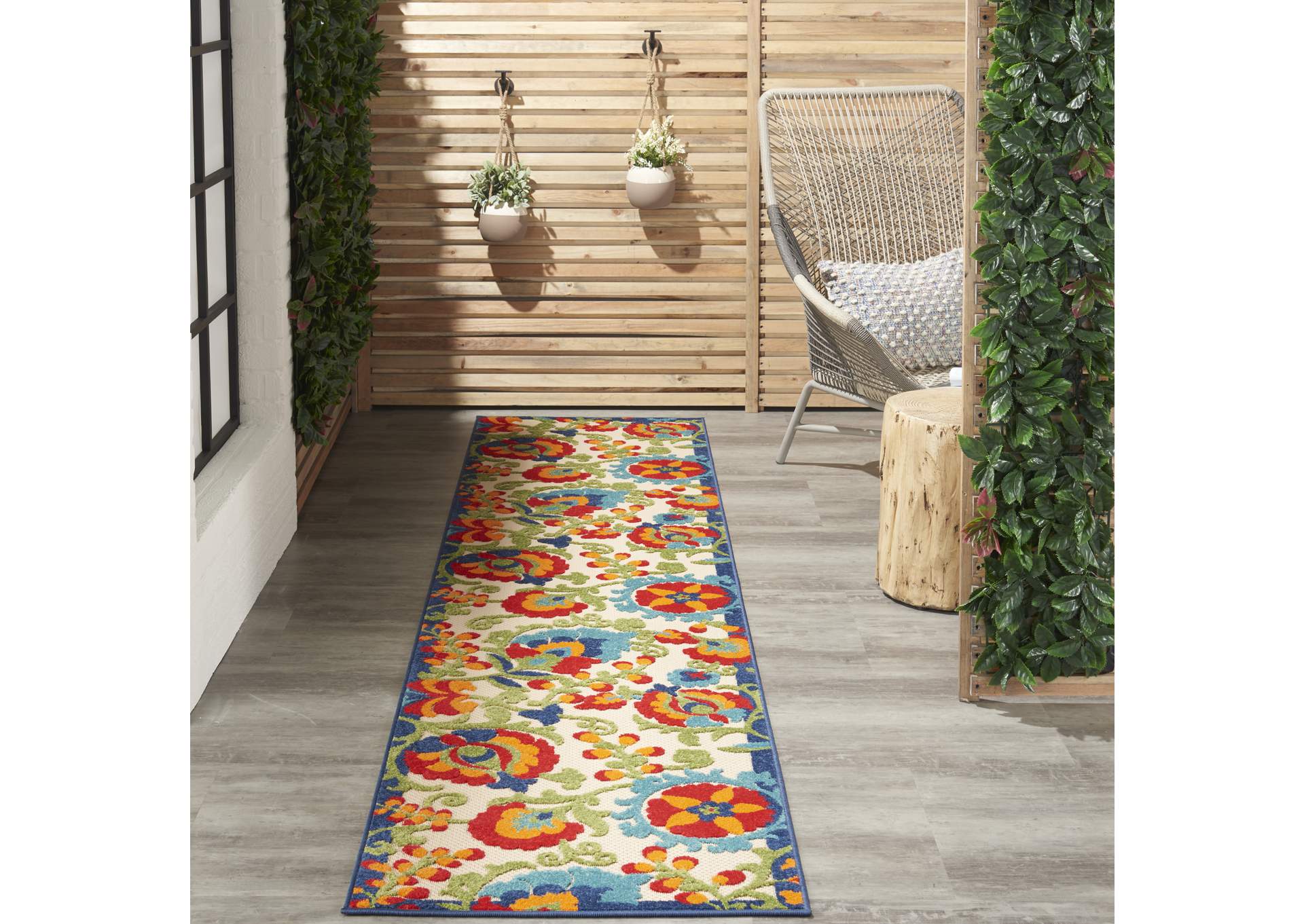 Nourison Aloha 12' Runner Multicolor Hallway Area Rug,Nourison