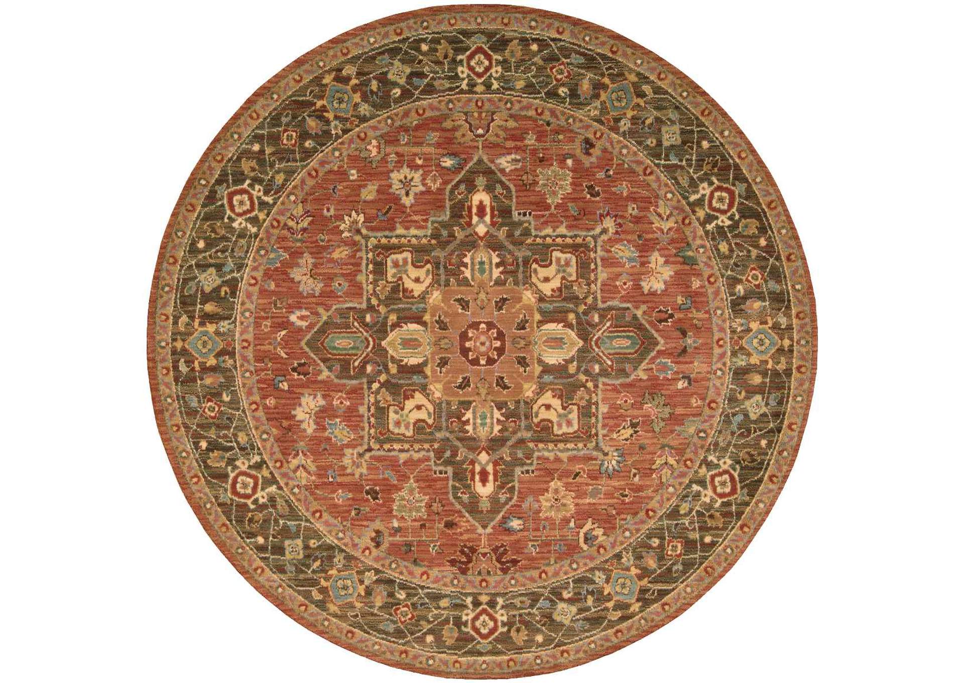 Nourison Living Treasures LI01 Brown 6' Round Area Rug,Nourison