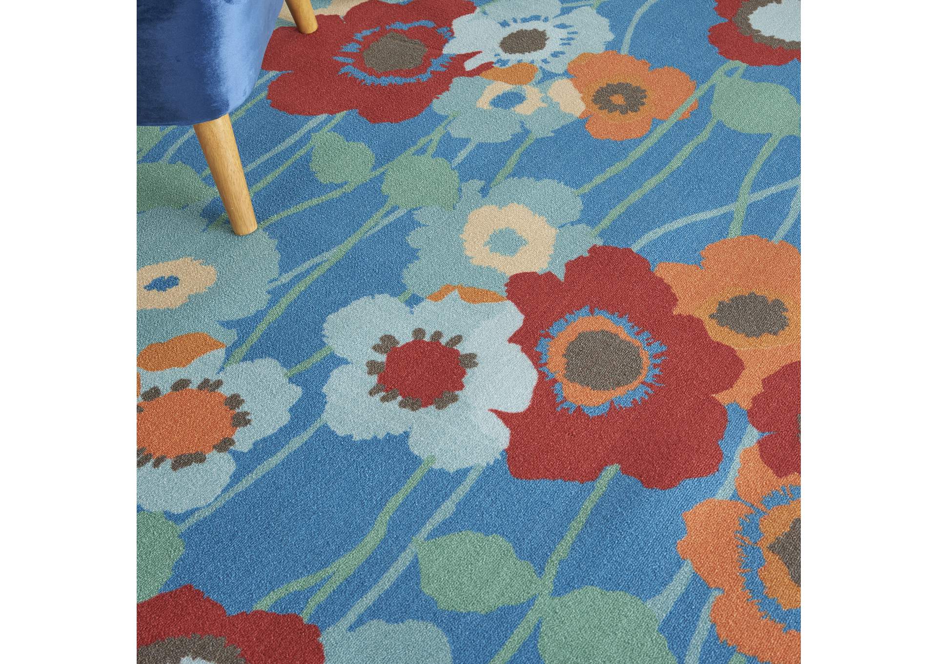 Waverly Sun N Shade SND27 Blue 8'x11' Rug,Nourison