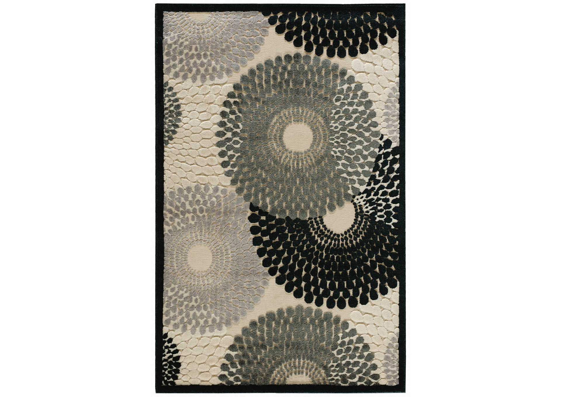 Nourison Graphic Illusions GIL04 Grey 4'x6' Area Rug,Nourison