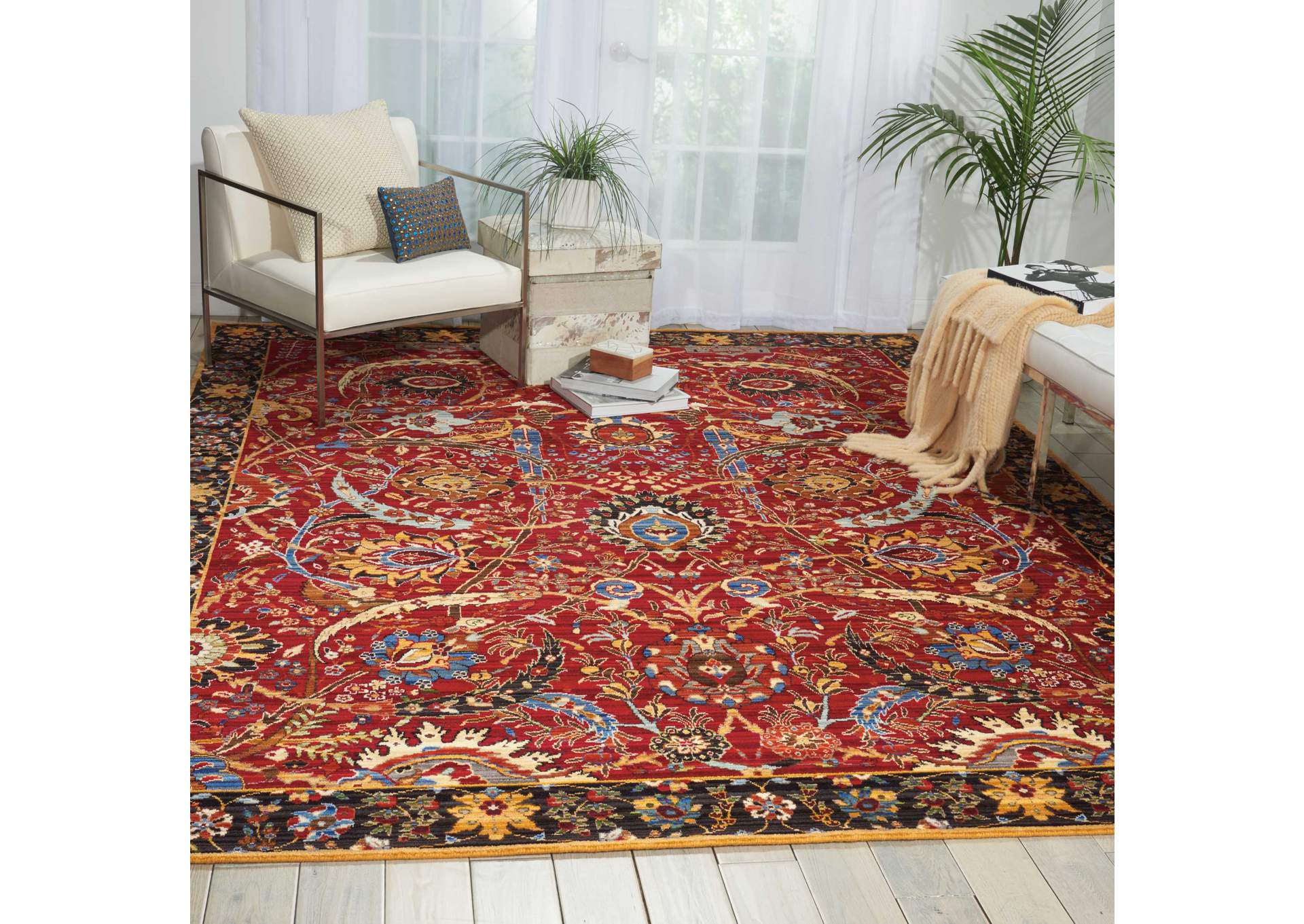 Nourison Rhapsody RH015 Red 9'x12' Rug,Nourison