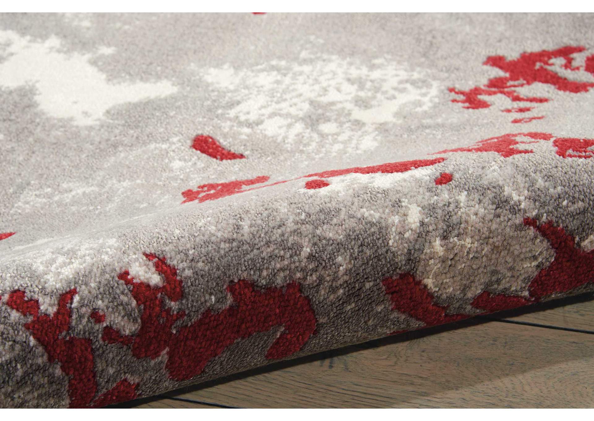 Nourison Twilight TWI21 Grey and Red 8'x10' Large Rug,Nourison