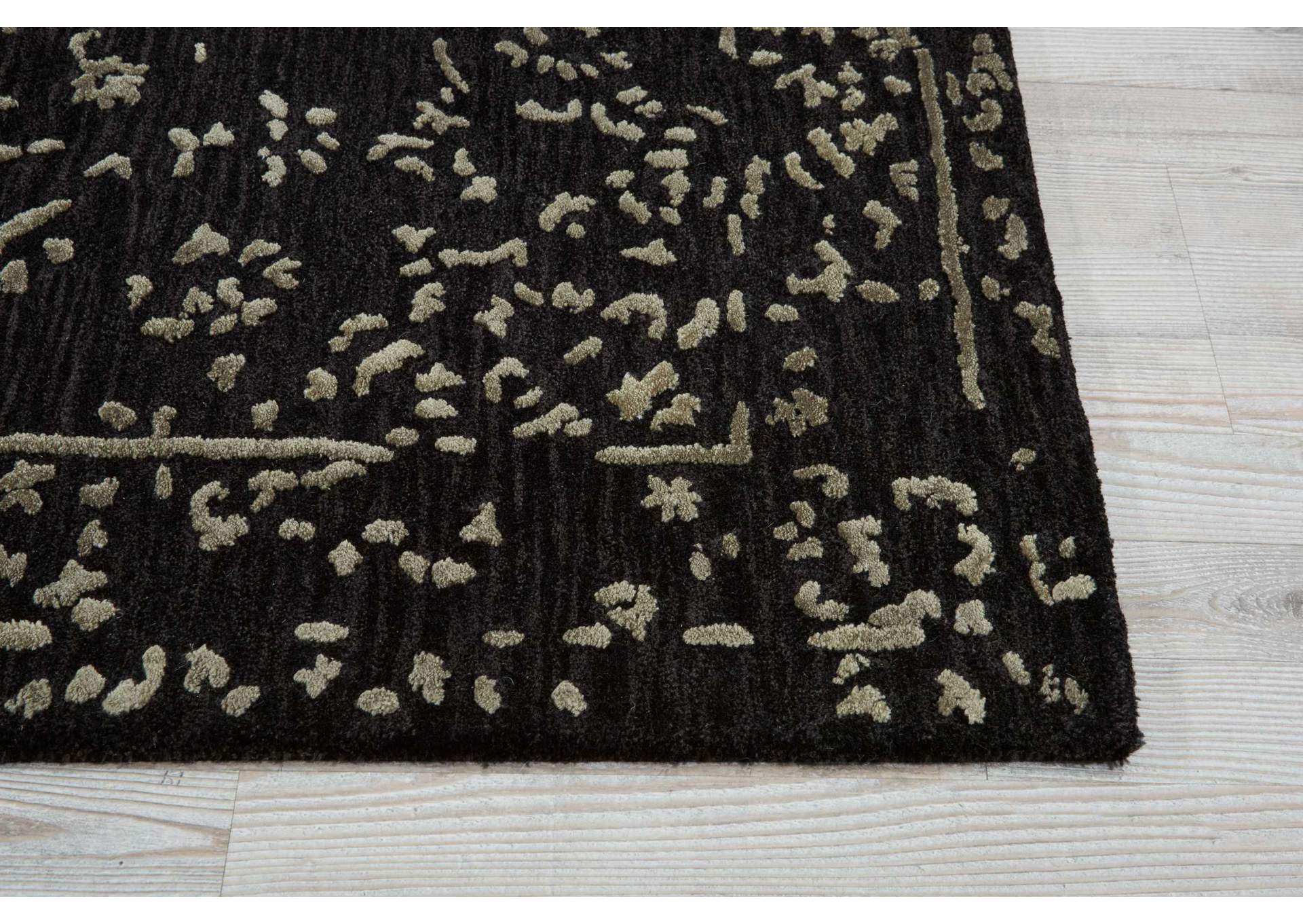 Nourison Opaline OPA03 Black 8' Runner Hallway Rug,Nourison
