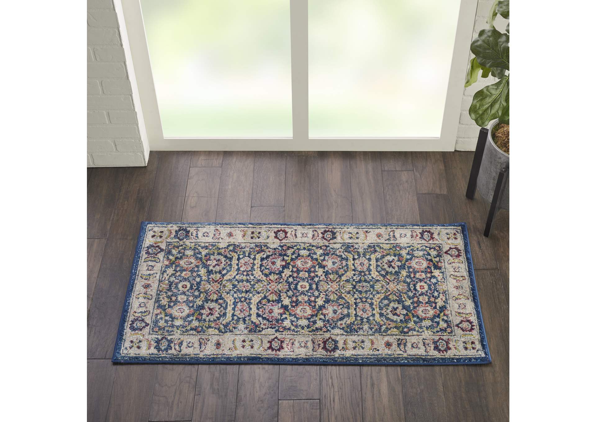 Nourison Ankara Global ANR13 Navy Blue Multicolor Persian Area Rug,Nourison