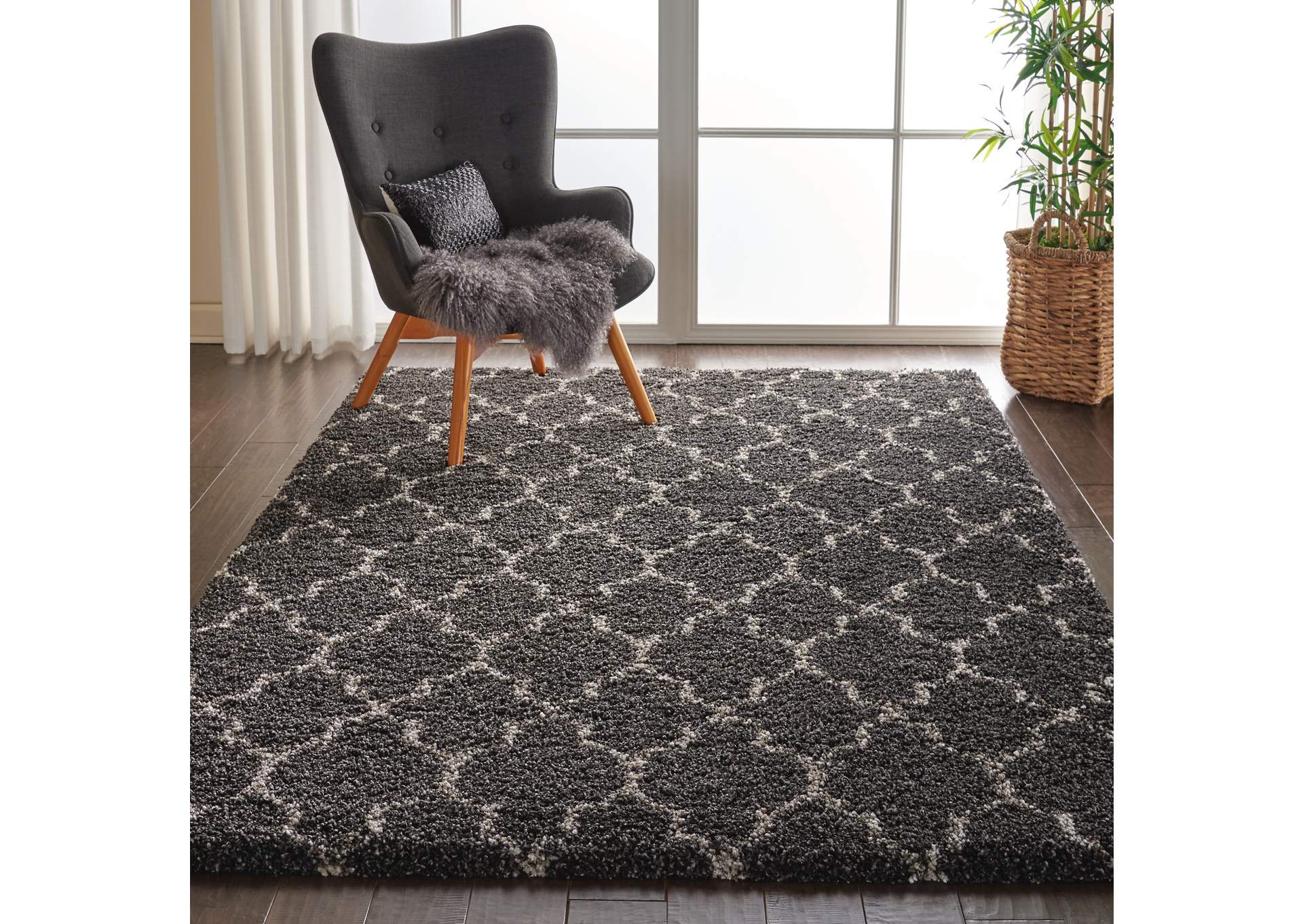Nourison Amore AMOR2 Black 5'x8' Area Rug,Nourison