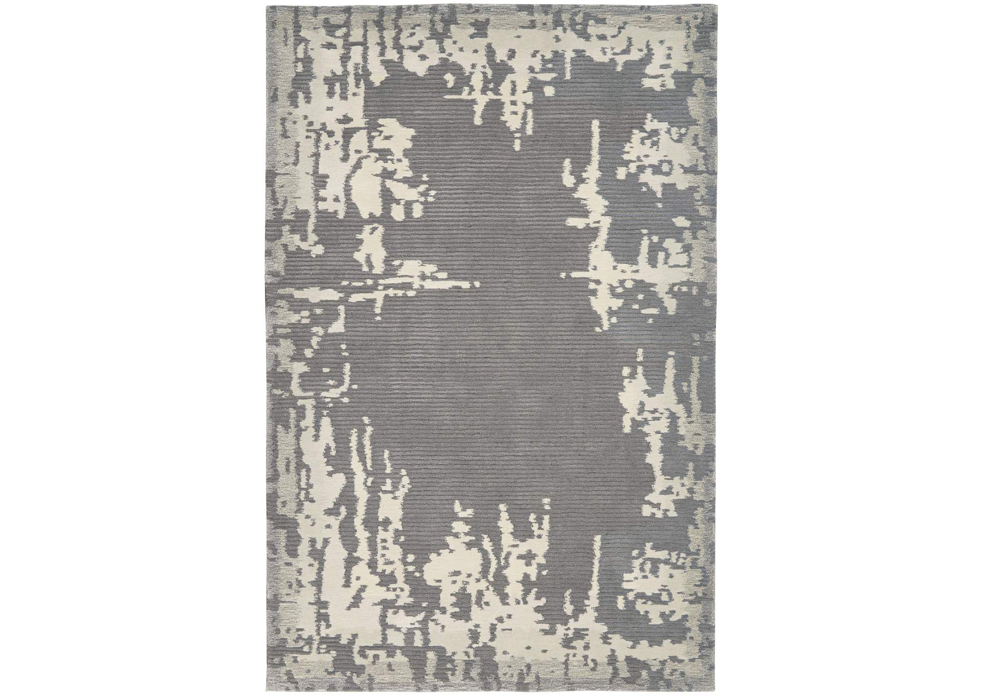 Nourison Symmetry SMM02 Ivory and Grey 5'x8' Area Rug,Nourison