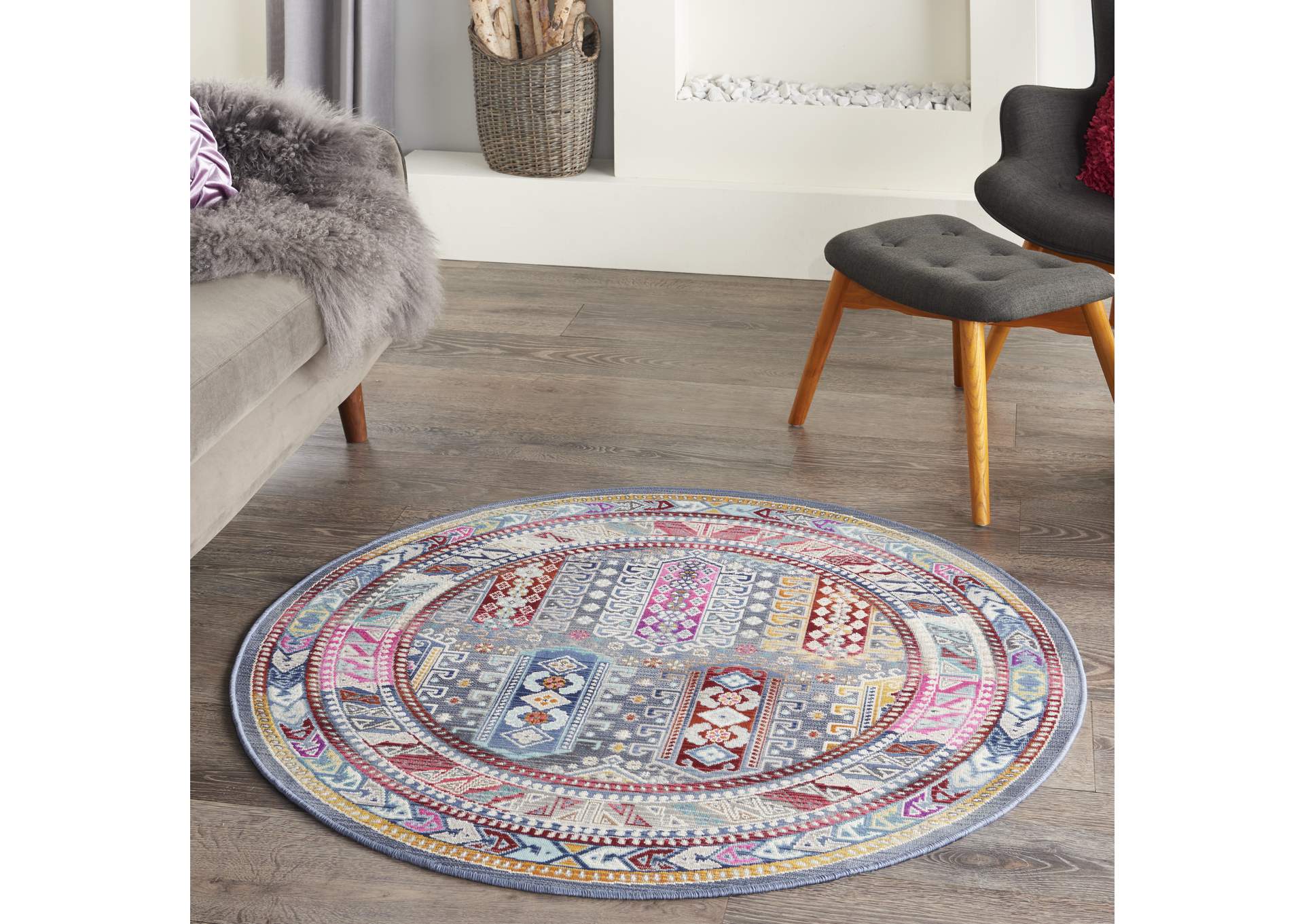 Nourison Vintage Kashan 4' Round Area Rug,Nourison