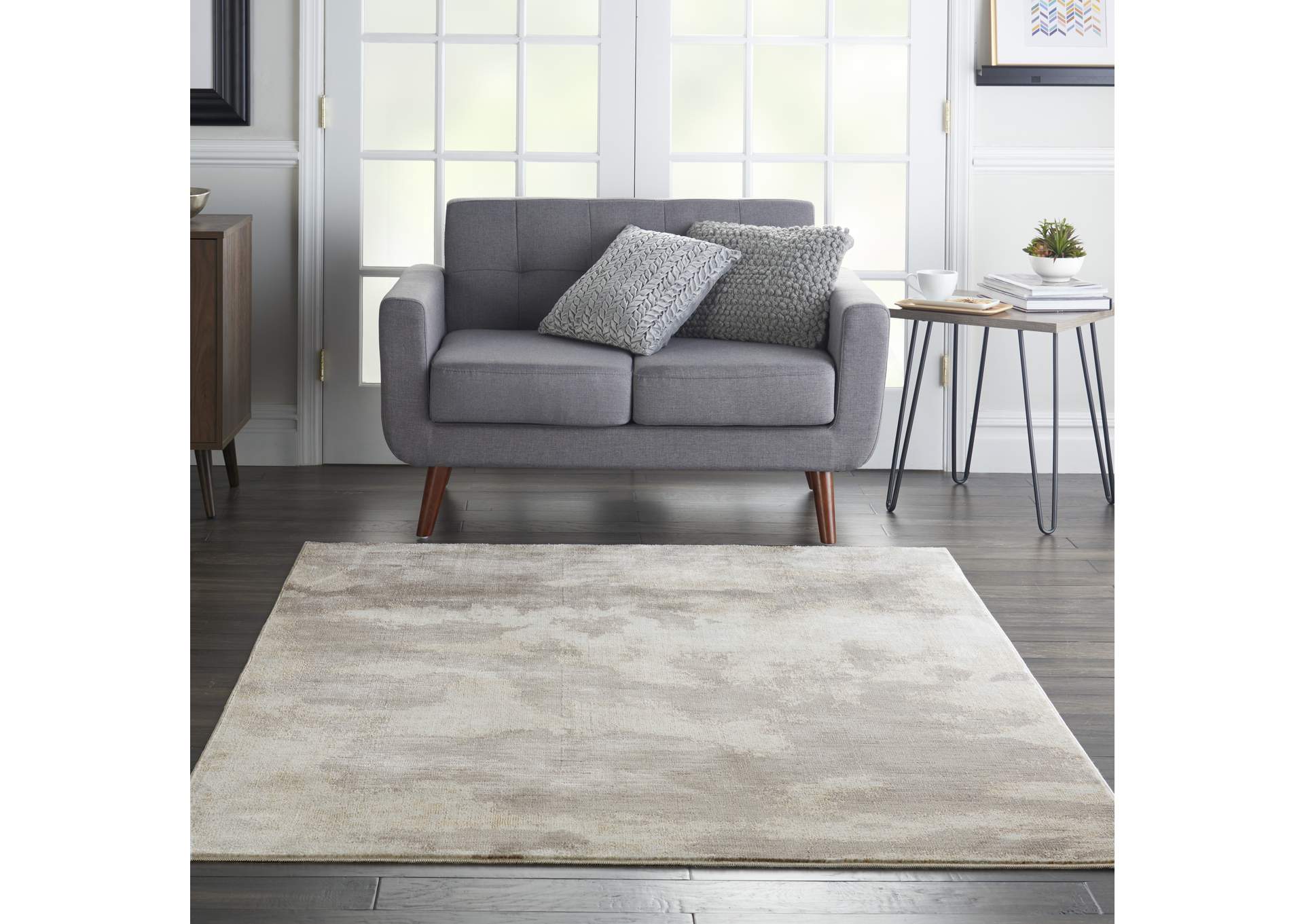 Nourison Etchings 4' x 6' Grey Abstract Area Rug,Nourison