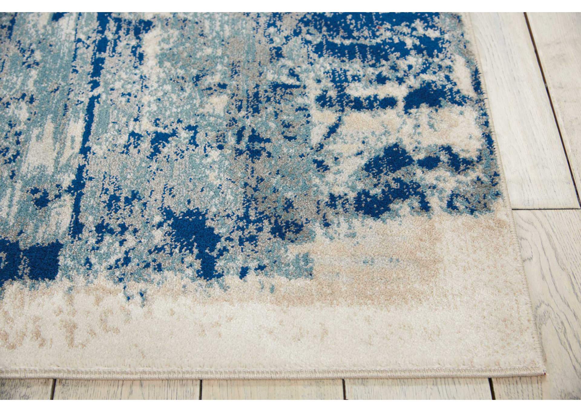 Nourison Maxell MAE16 Blue and Ivory 8'x11' Oversized Rug,Nourison