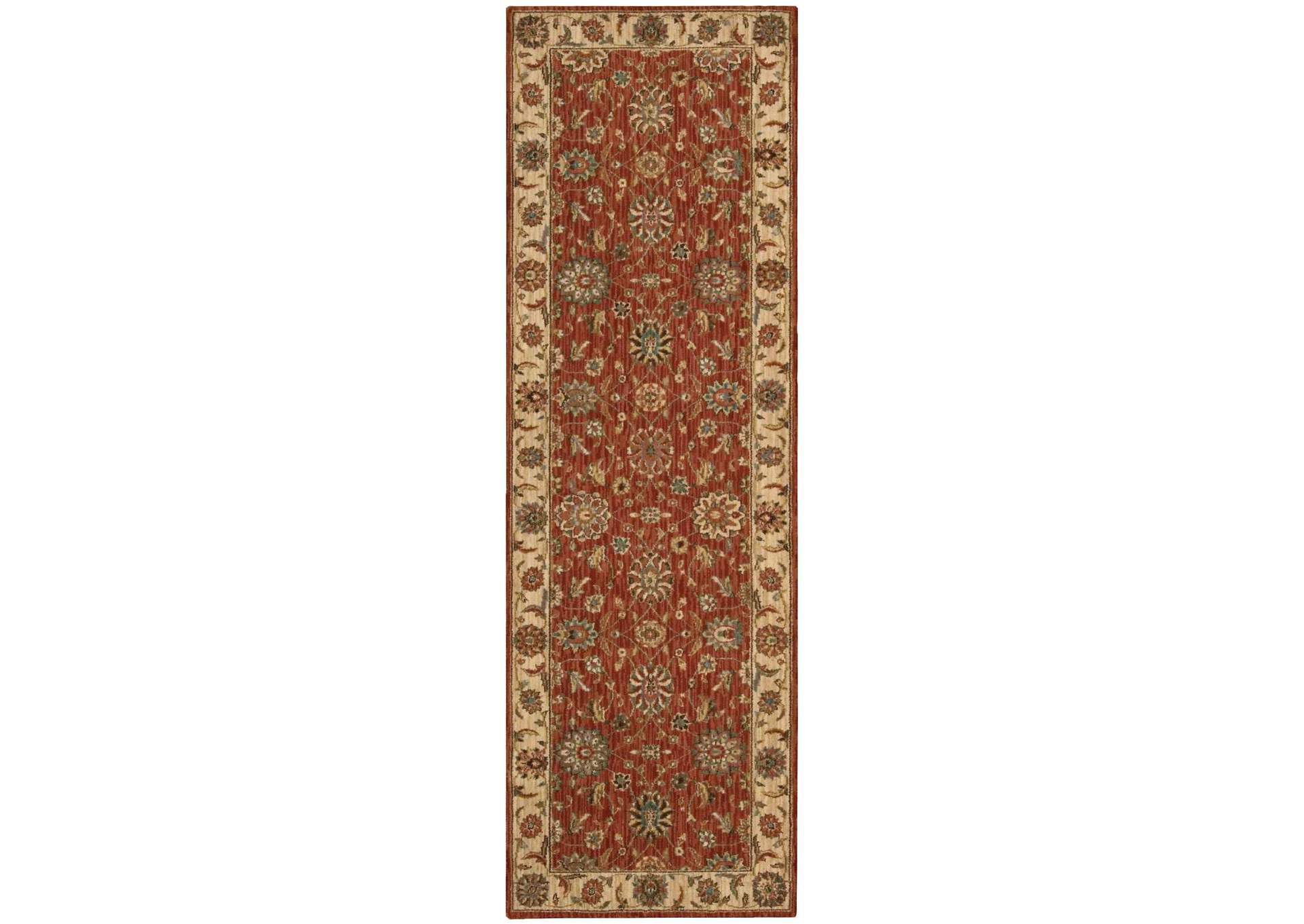 Nourison Living Treasures LI05 Brown 8' Runner Hallway Rug,Nourison