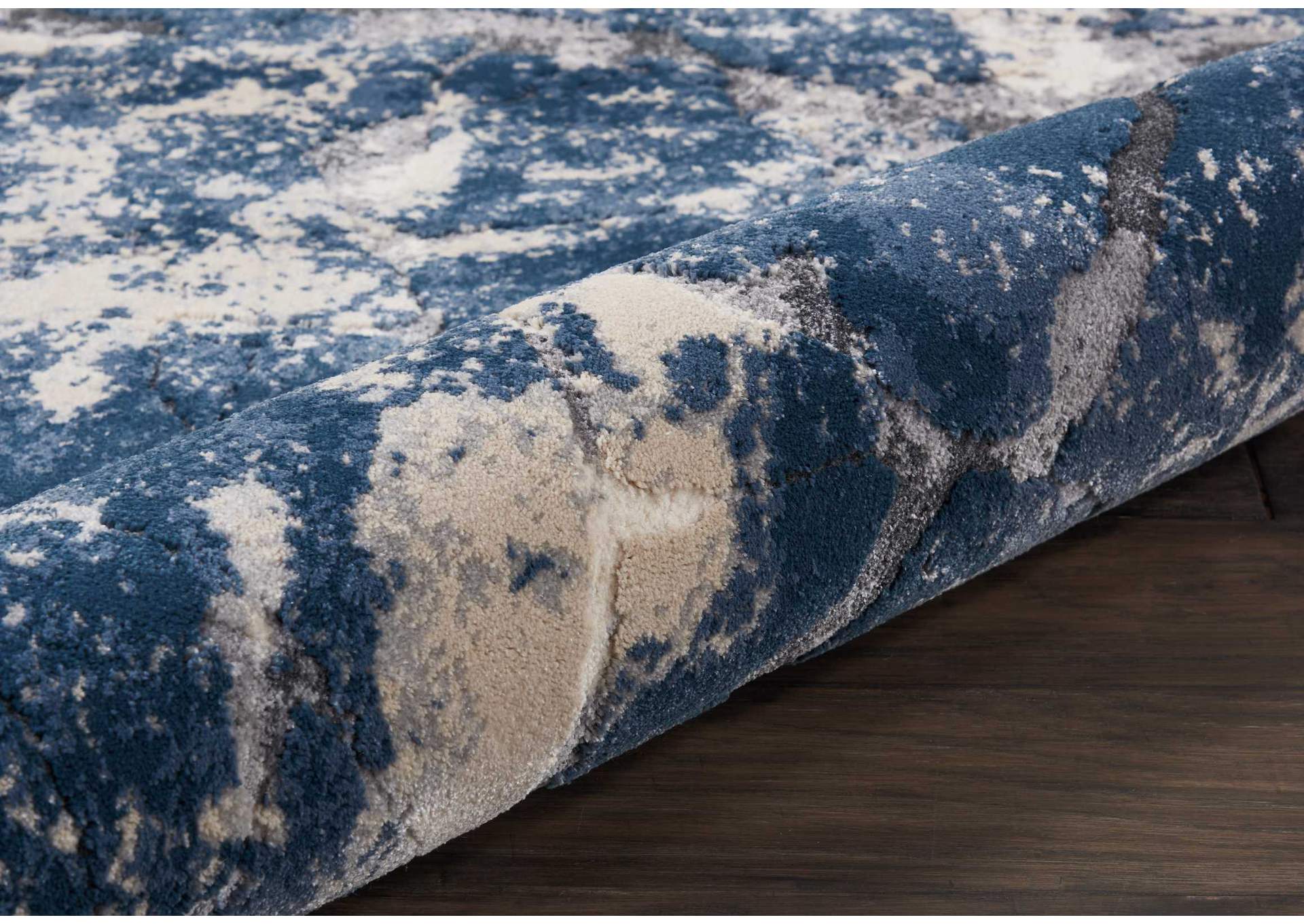 kathy ireland Home Heritage KI355 Beige and Blue 8'x11' Oversized Rug,Nourison