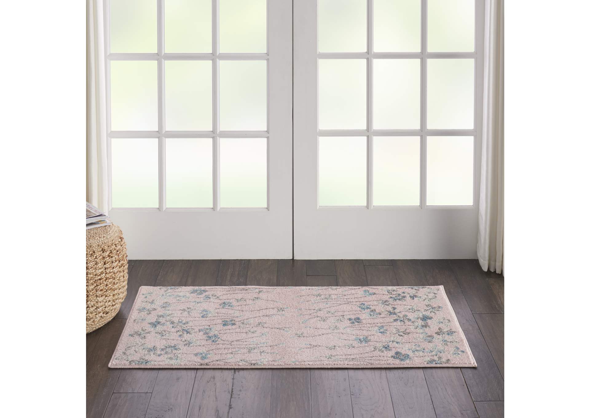Nourison Tranquil 2'x4' Pink Floral Small Rug,Nourison
