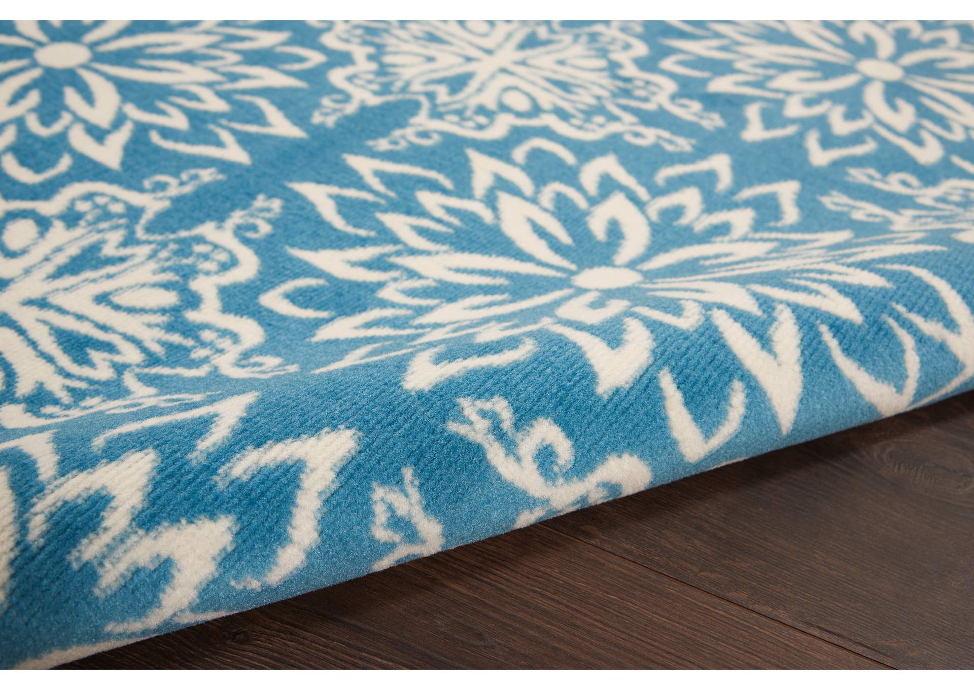 Nourison Jubilant 4' x 6' Ivory Blue Transitional Area Rug,Nourison