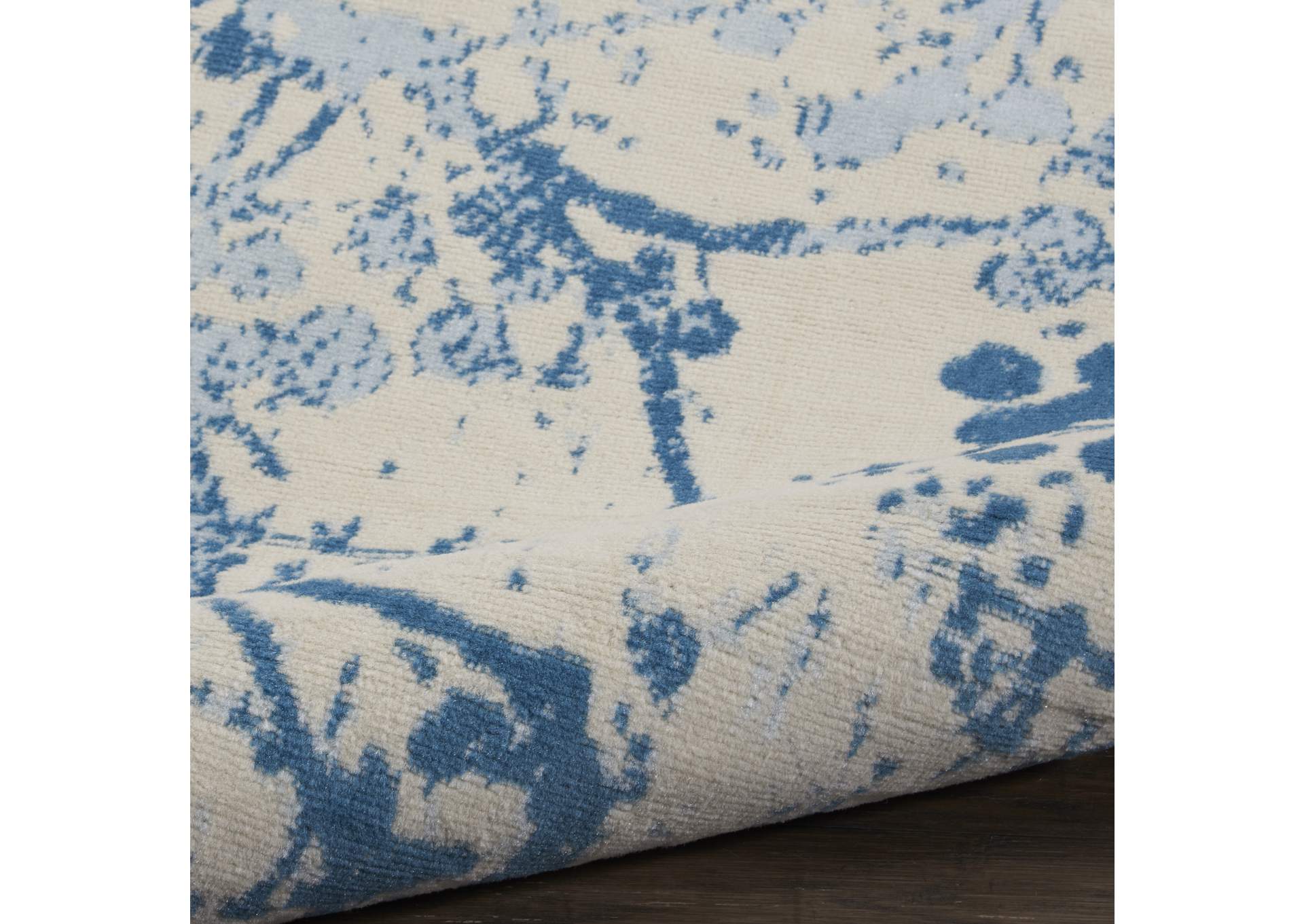 Nourison Jubilant 2' x 4' Small White and Blue Nature-inspired Area Rug,Nourison