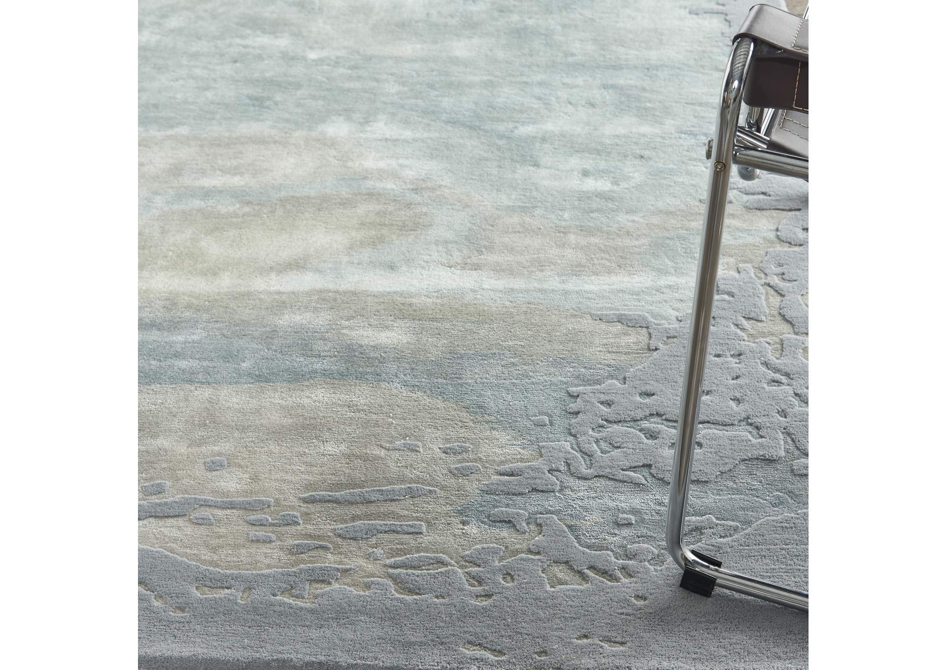 Nourison Prismatic 6'x8' Seafoam Silver Area Rug,Nourison
