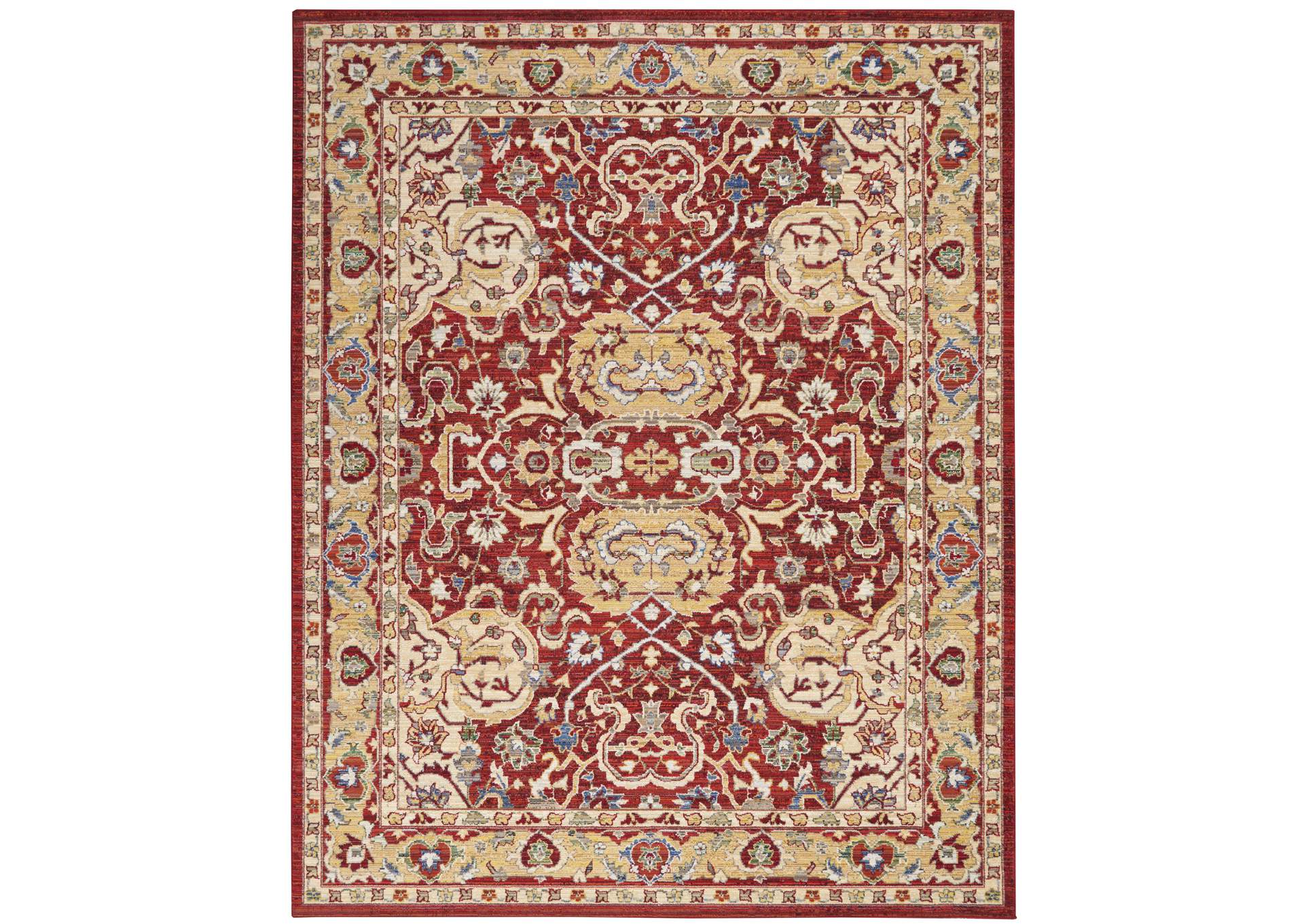Nourison Majestic 8'x10' Red and Gold Persian Area Rug,Nourison