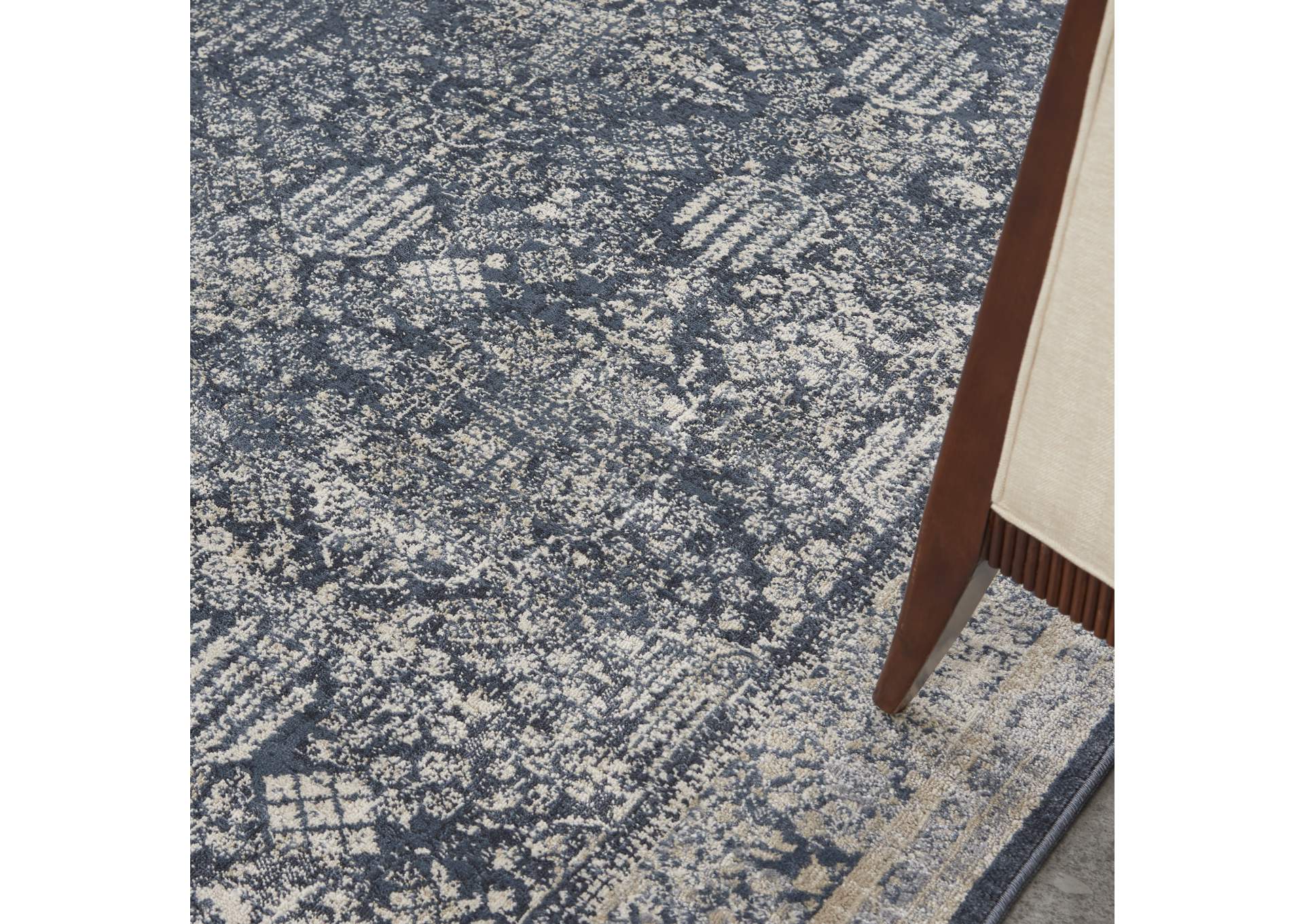 Malta by kathy ireland Home MAI12 Navy/Ivory 5'x8' Area Rug,Nourison